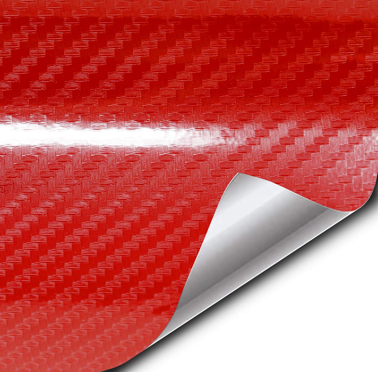 Vvivid Epoxy High Gloss Carbon Vinyl Automotive Wrap Film Diy Easy To Install No Mess (1.5Ft X 5Ft, Red)
