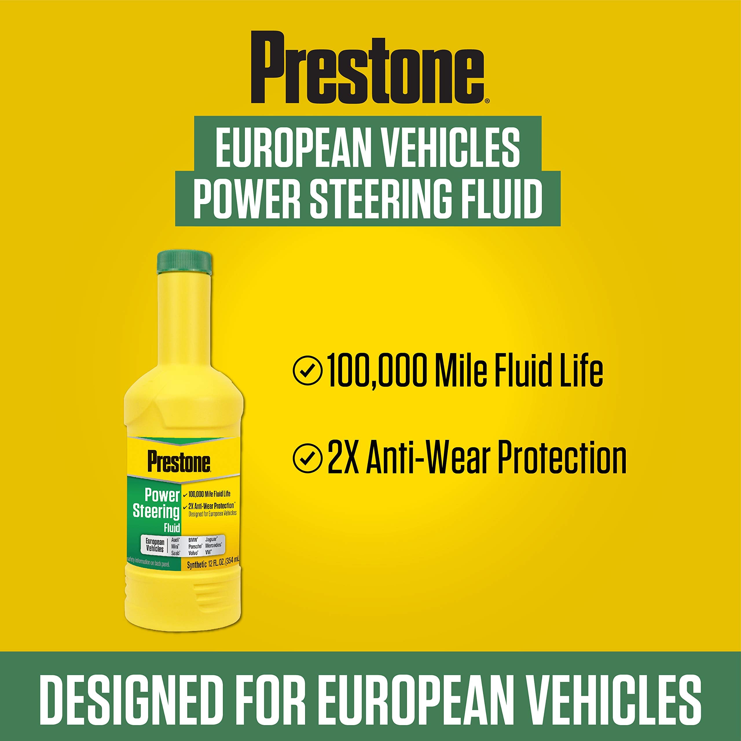 Prestone As268 Power Steering Fluid For European Vehicles - 12 Oz.