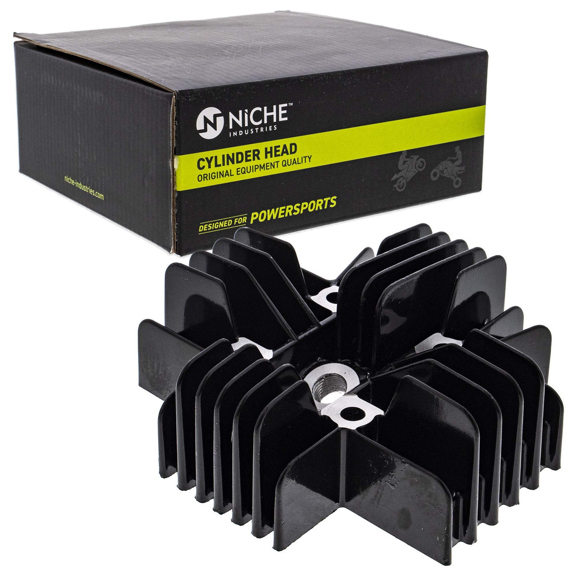 NICHE 80cc Engine Cylinder Head Kit for Yamaha PW80 - Piston, Gasket, Black