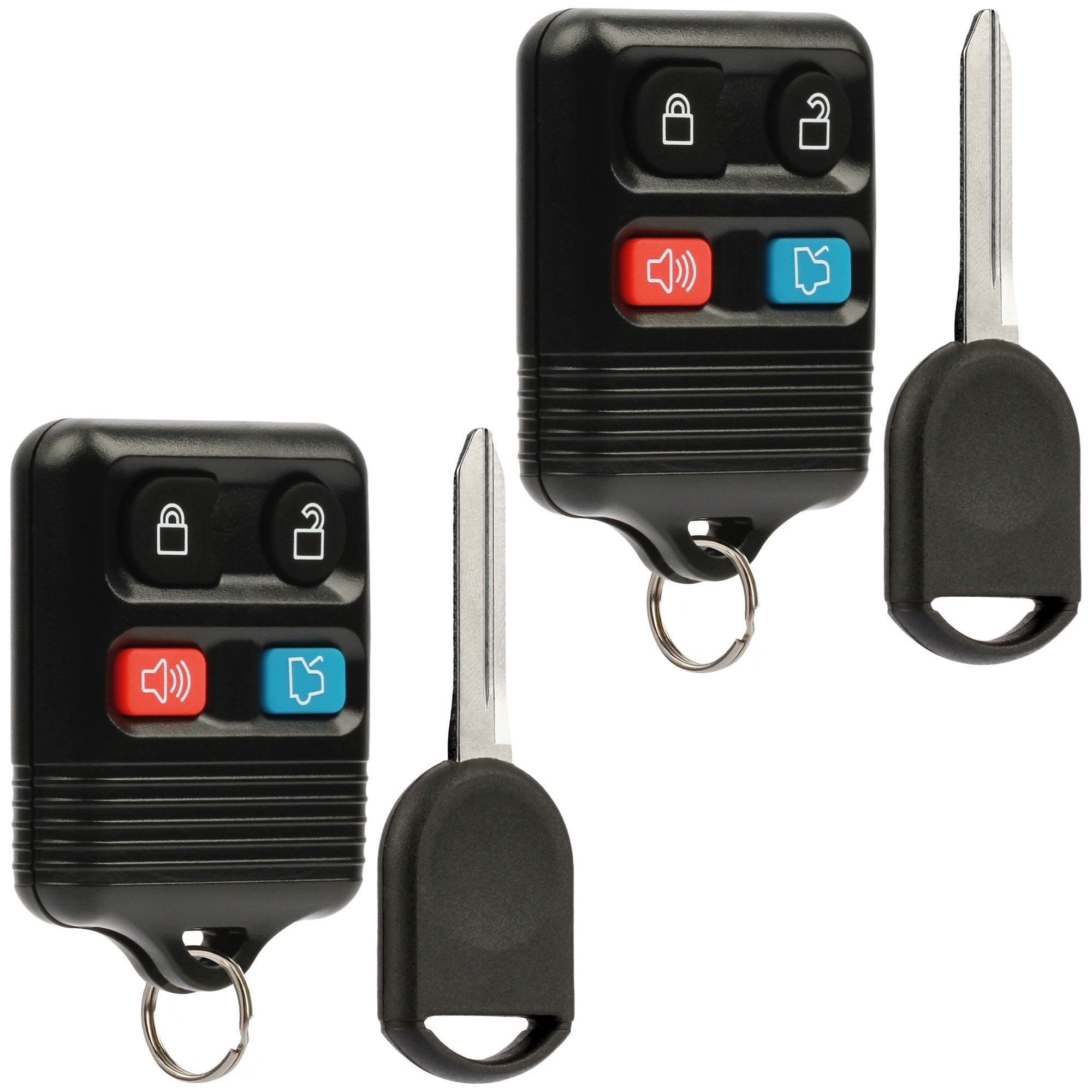 Car Key Fob Keyless Entry Remote fits Ford, Lincoln, Mercury, Mazda with Ignition Key (CWTWB1U331 GQ43VT11T CWTWB1U345 4-btn), S