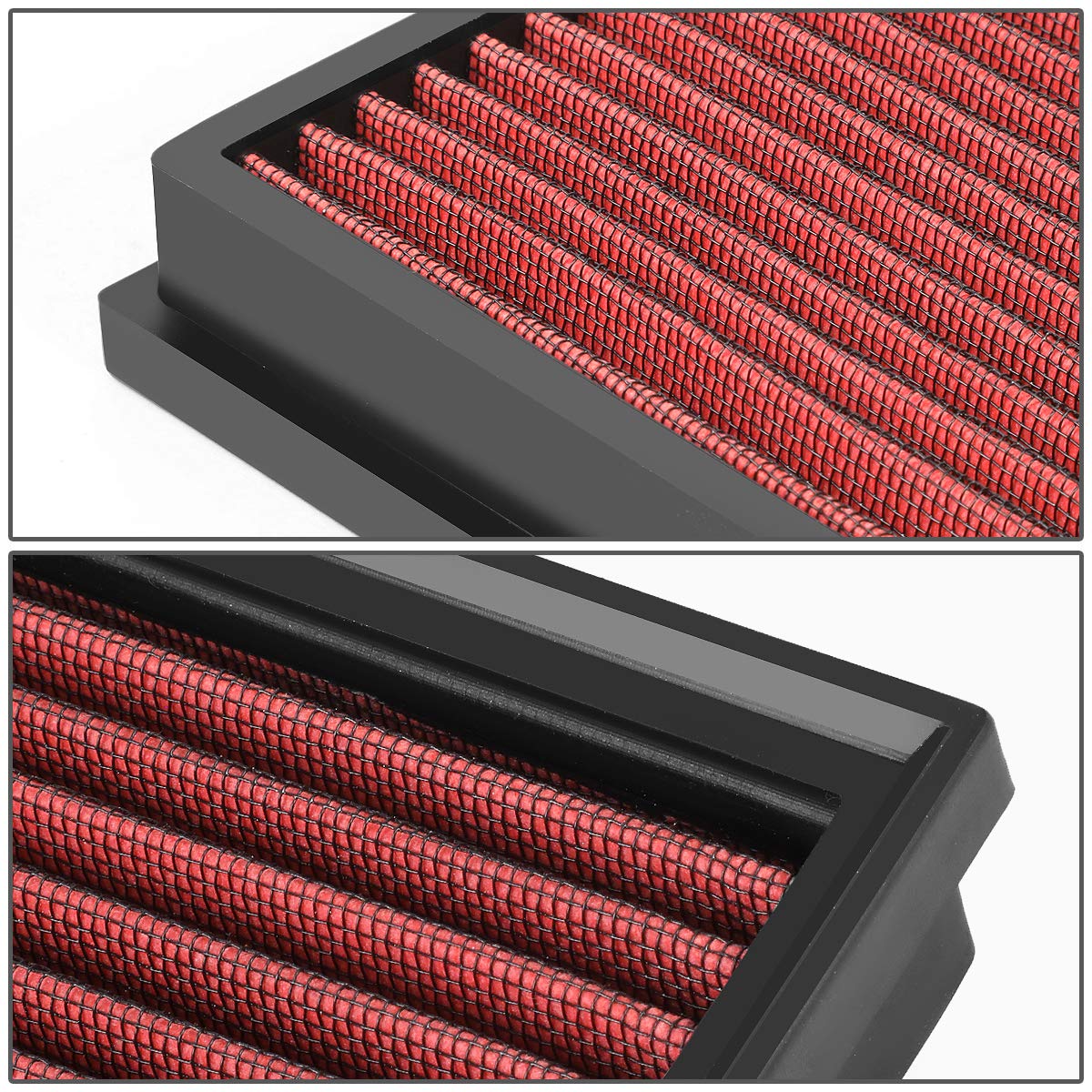 Dna Motoring Afpn-194-Rd Clean Air Washable Drop In Panel Air Filter Enhance Engine Performance [Compatible With 08-09 Allure/La