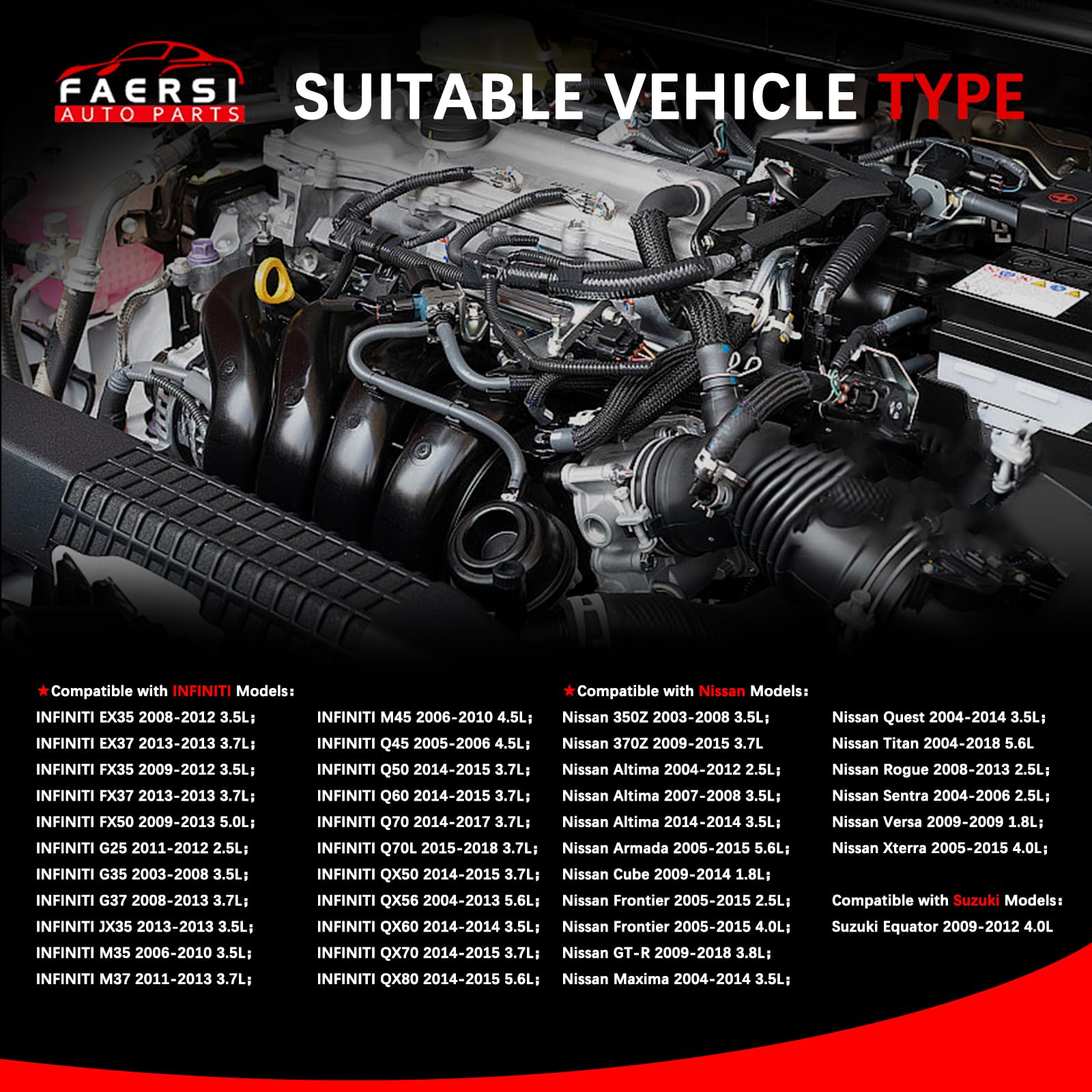 Faersi 22680-7S000 Af10141 For 2003-2014 Altima & 2006-14 Maxima & 07-13 Sentra & 05-15 Xterra & 2003-2015 Murano  Infiniti 08-1