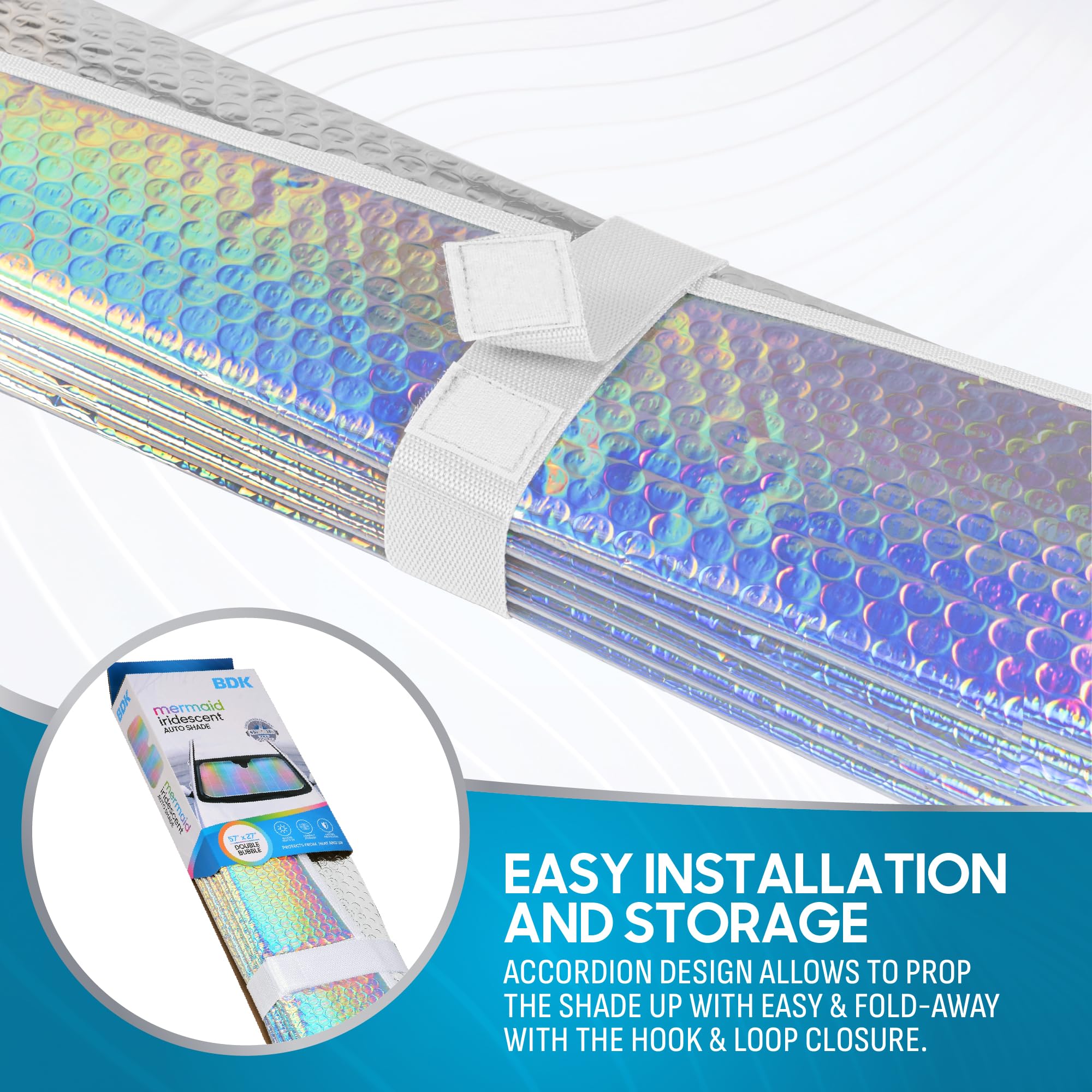 Bdk Iridescent Mermaid Car Windshield Sun Shade Accordion Folding Sunshade For Car Windshield Blocks Uv Rays Sun Visor For Car F