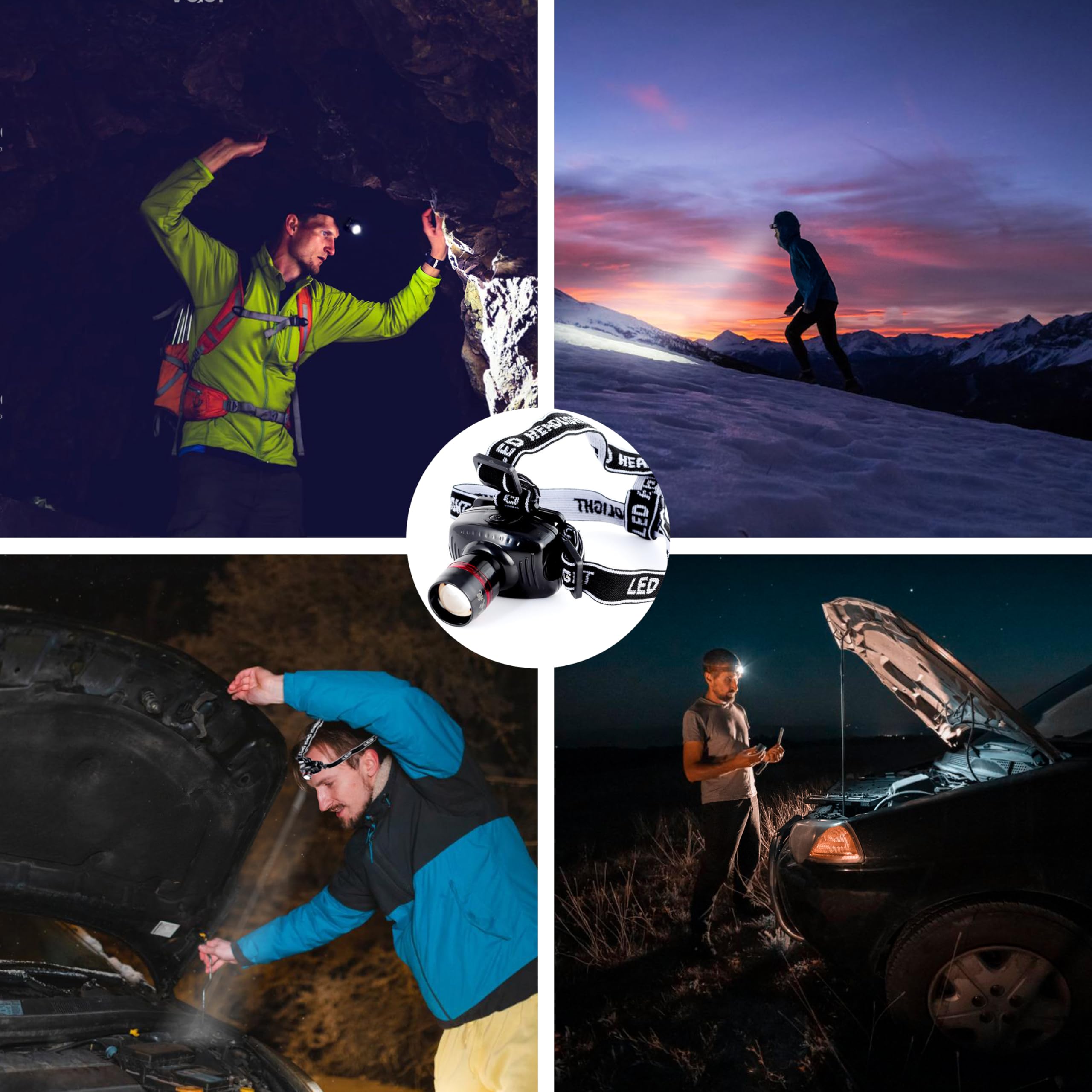 Lianxin Car Roadside Emergency Kit, With Jumper Cables Automotive Kit,Car Safety Roadside Assistance Kit Headlamp,Tow Straps,Art