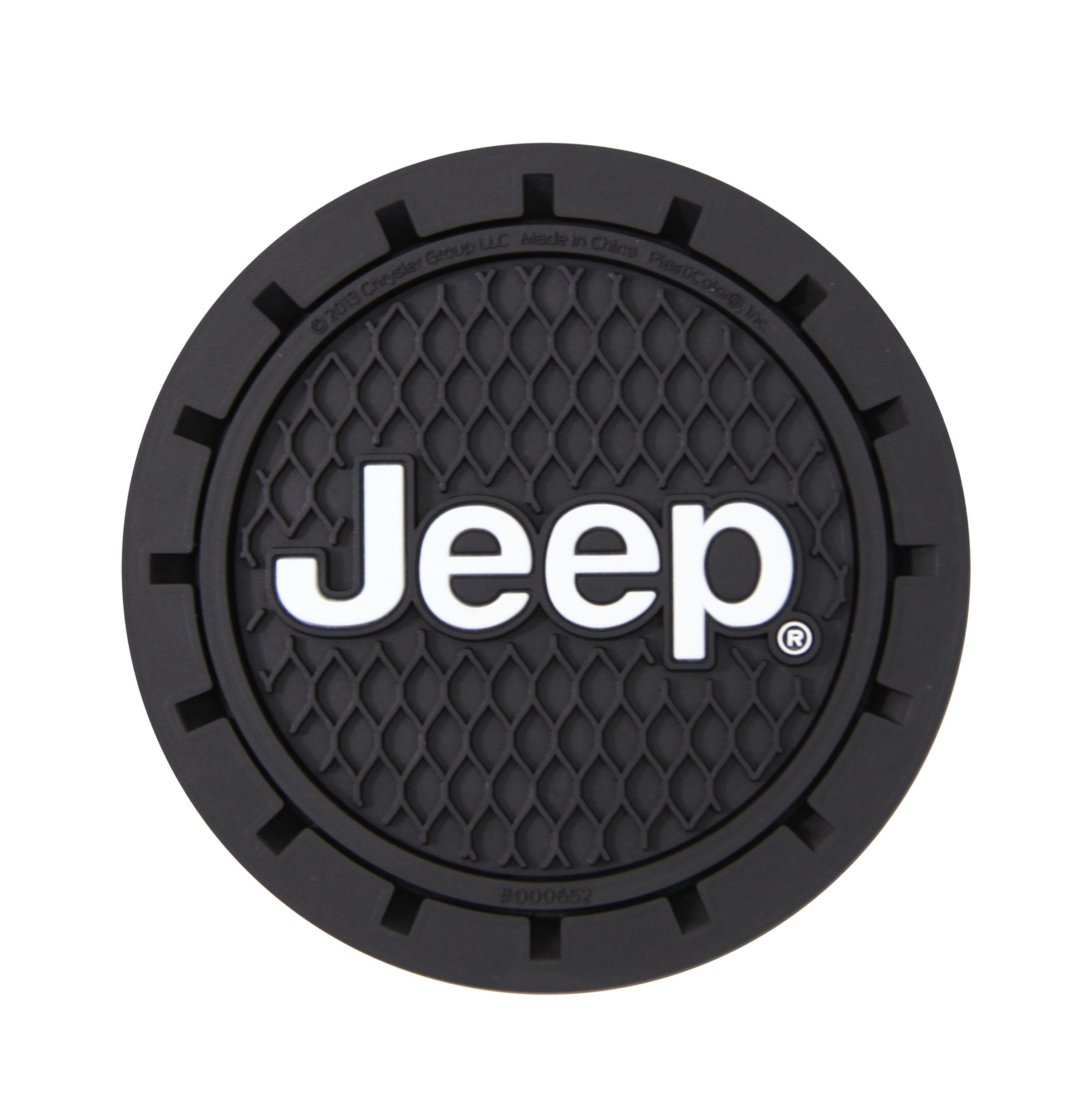 Plasticolor 000652R01 Jeep Logo Auto Car Truck Suv Cup Holder Coaster 2-Pack , Black