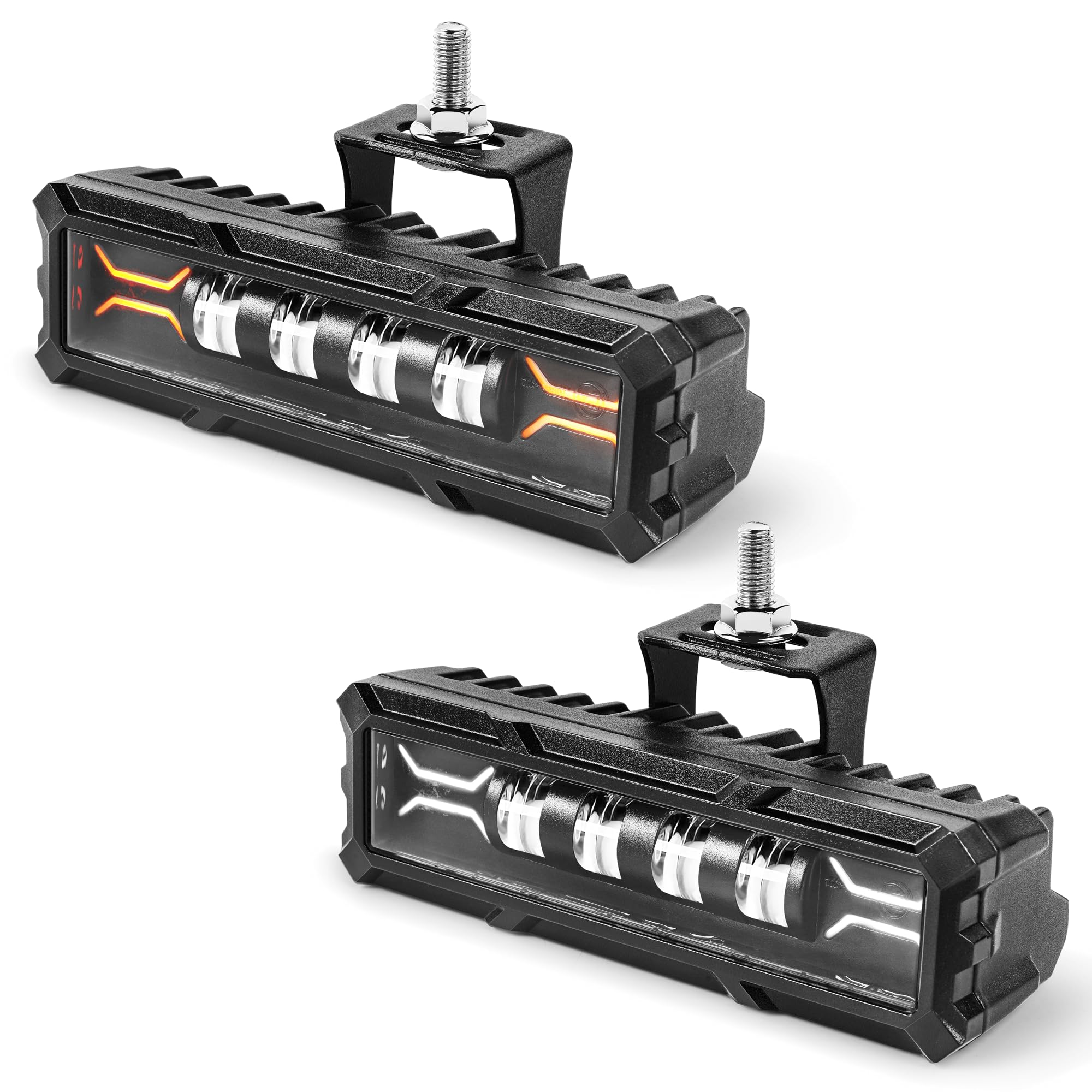 HOZILIFE 6 Inch LED Light Pods 2pcs 50W Off-Road Driving Fog Work Spot 12V Slim Single Row LED Light Bars for Trucks ATV Boats
