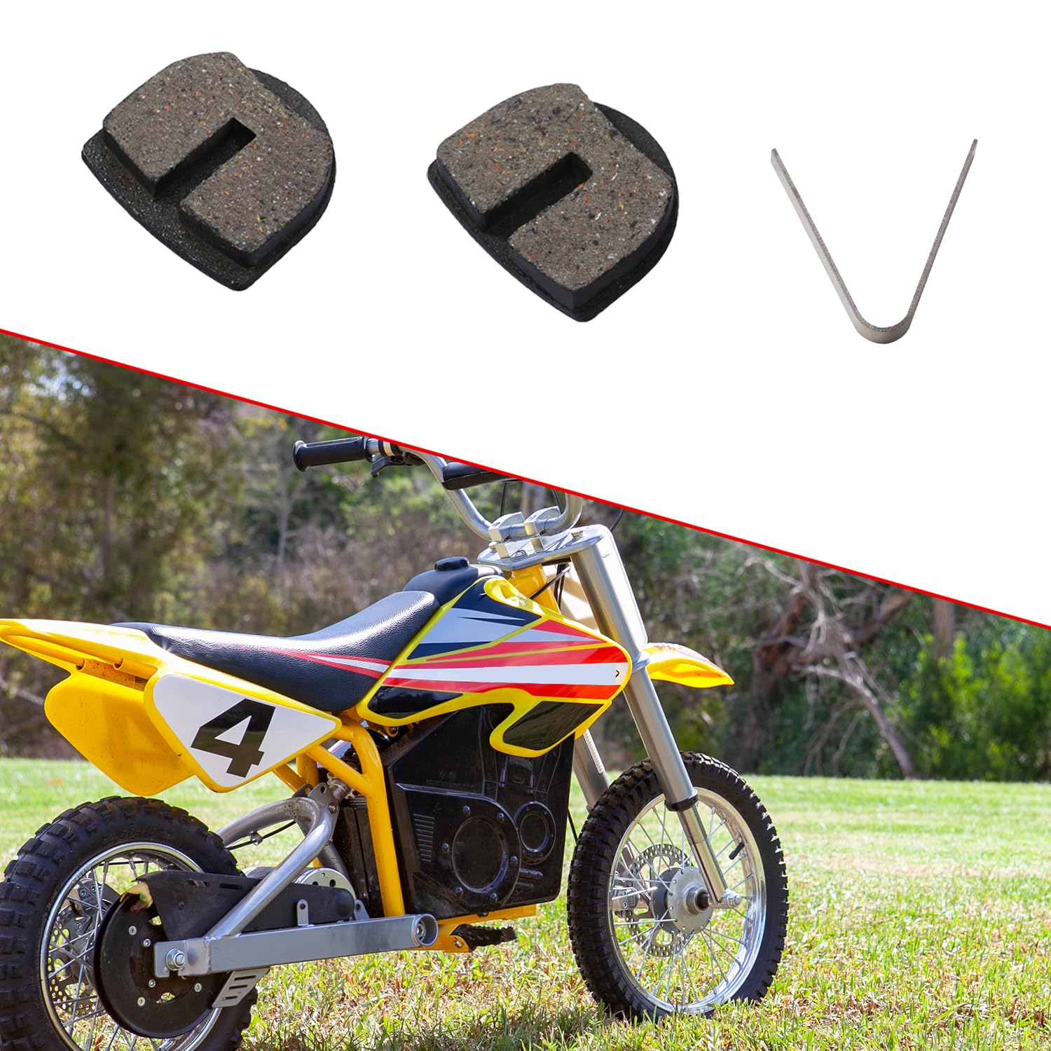 KAMIER Brake Pads Replacement for Razor MX650 MX500 SX500 Dirt Bikes - Carbon Fiber, Model KA-BP-03, Off-Road ATV Parts