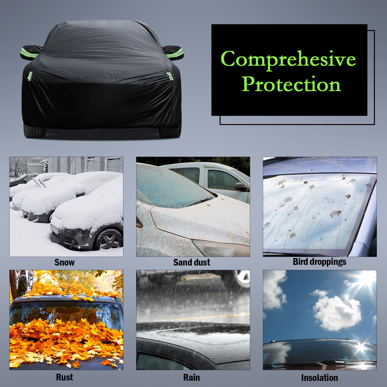 Car Cover Custom Fit For Volkswagen Beetle 2 Door 1998-2019, Waterproof All Weather Full Exterior Cover Rain Sun Hail Protector