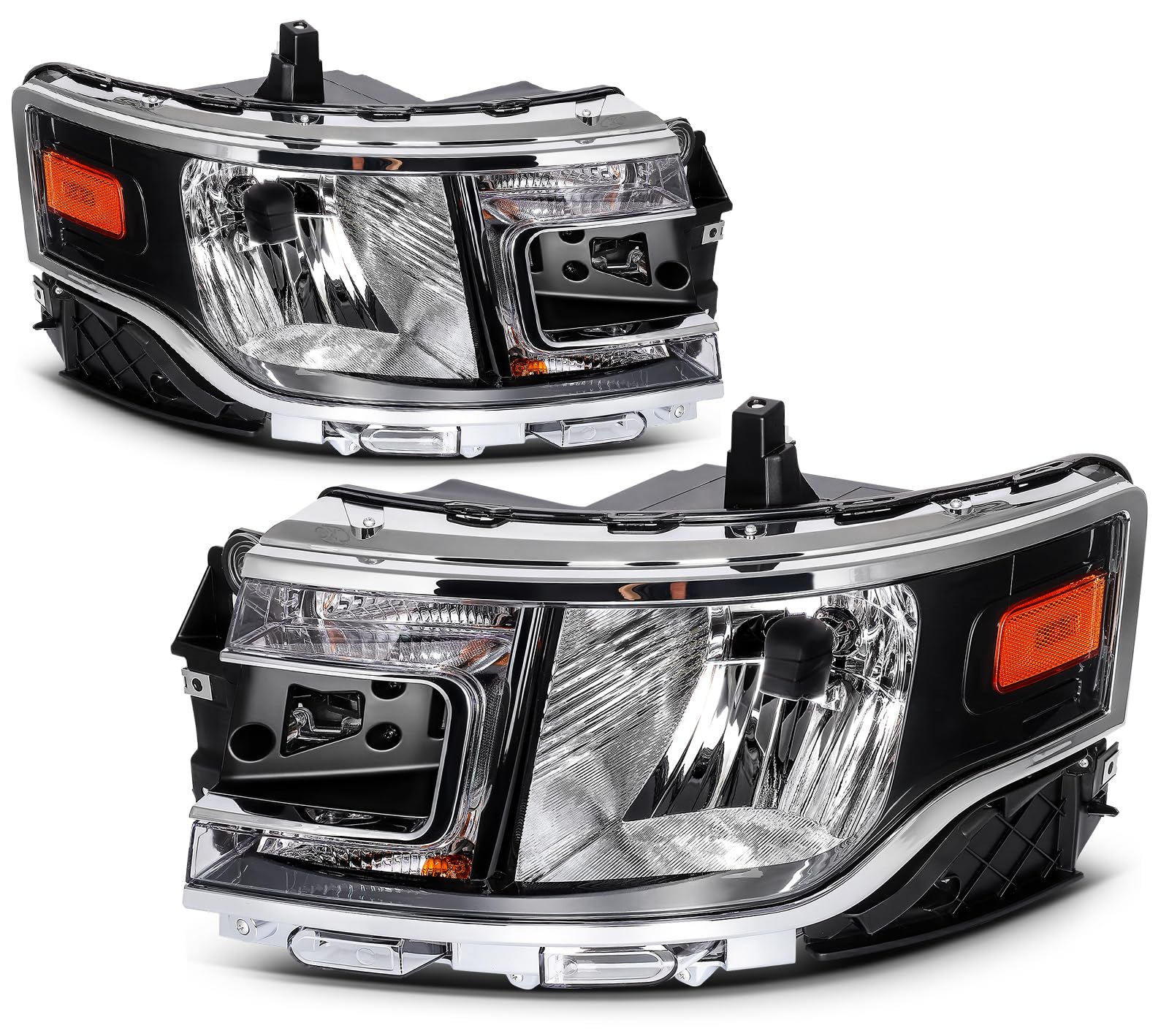 LBRST Headlight Assembly Fit 2013-2019 for Flex Driver & Passenger Side Headlight Black Housing Clear Lens DA8Z13008C