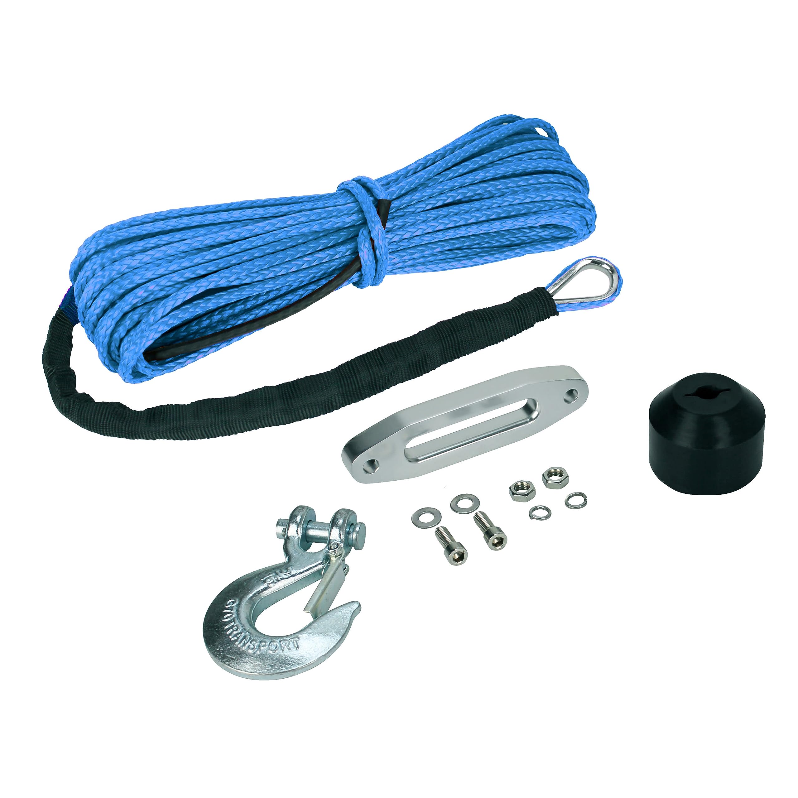 Extreme Max 5600.3099 The Devils Helper Complete Synthetic ATV Winch Rope Kit  Blue