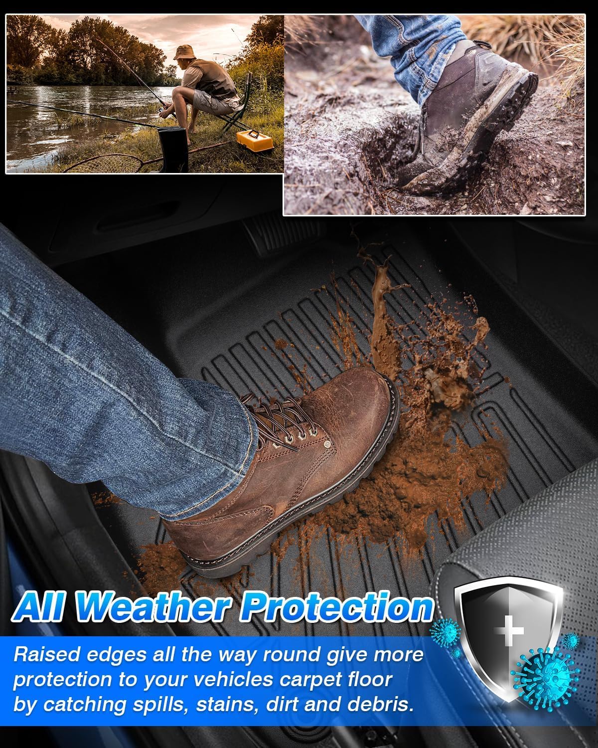 Cartist Floor Mats Fit For 2014-2018 Chevy Silverado & Gmc Sierra 1500 Crew Cab;2015-2019 Silverado/Sierra 2500Hd/3500 Hd Crew C