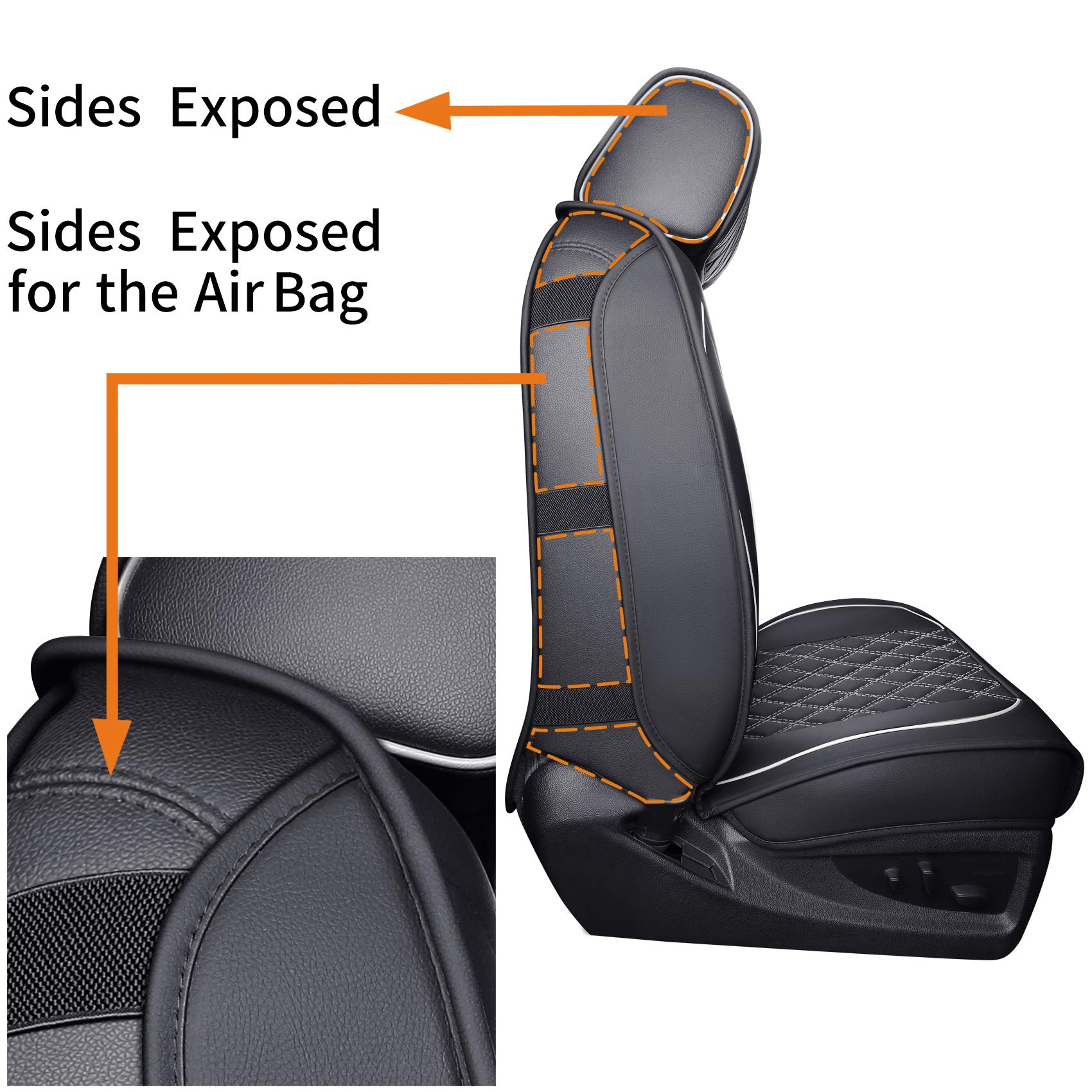 Front Seat Covers Chevy Silverado GMC Sierra Pickup Trail Boss Z71 Custom Fit 2007-2025 1500 2500HD 3500HD Crew Double Extended