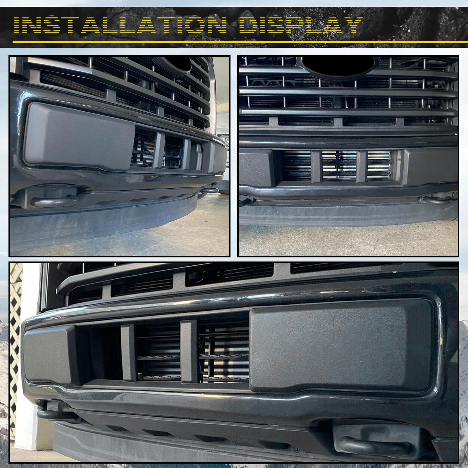 7BLACKSMITHS Front Bumper Lower Grille Trim Panel Black for 2015-2017 Ford F-150 F150, Standard Size, Model BL255