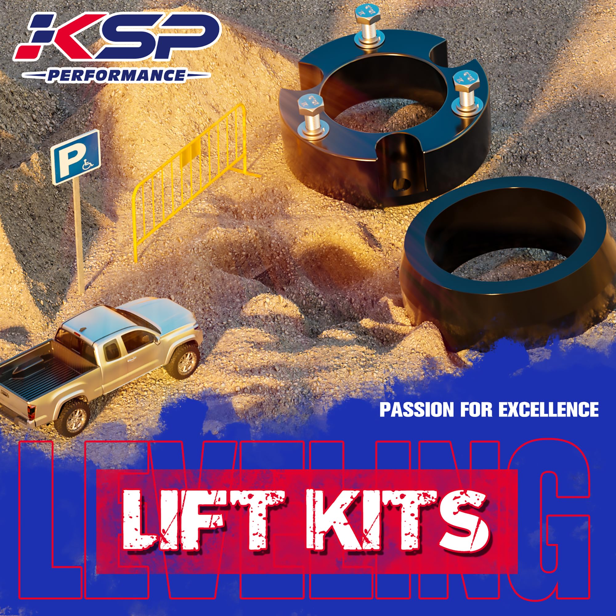 Ksp 4Runner Full Leveling Lift Kits, 3''Front Suspension Strut Spacers And 2'' Rear Polyurethane Coil Spring Spacers Fit For 200