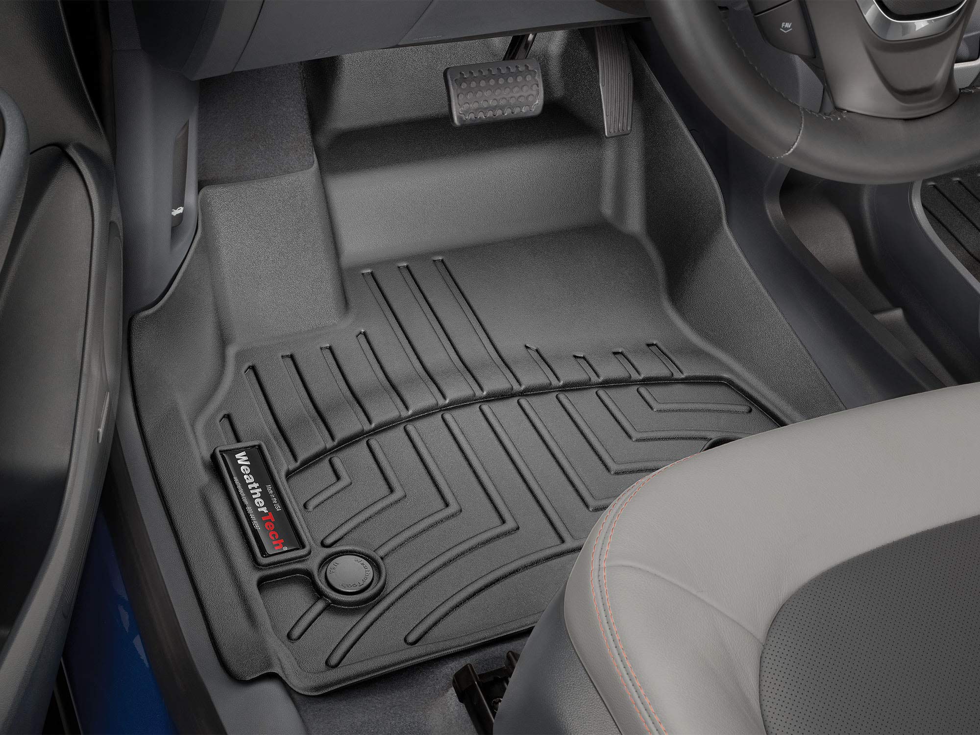 WeatherTech Custom Fit FloorLiners for Chevrolet Bolt EV, Bolt EUV - 1st Row (4411701), Black