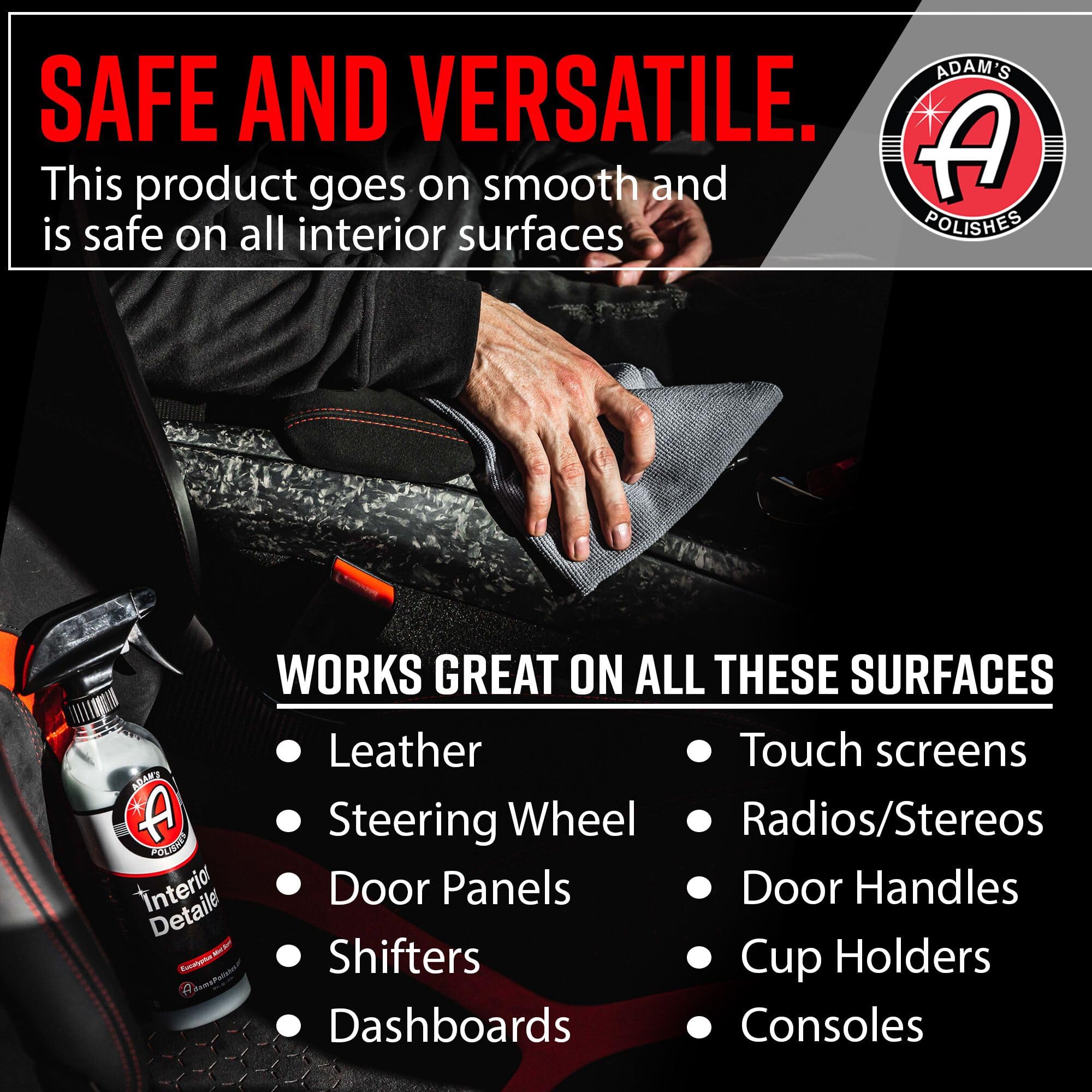 Adam'S Polishes Interior Detailer 16 Fl. Oz (Combo) - Total Car Interior Cleaner, Protectant & Dressing | All Purpose Cleaner &