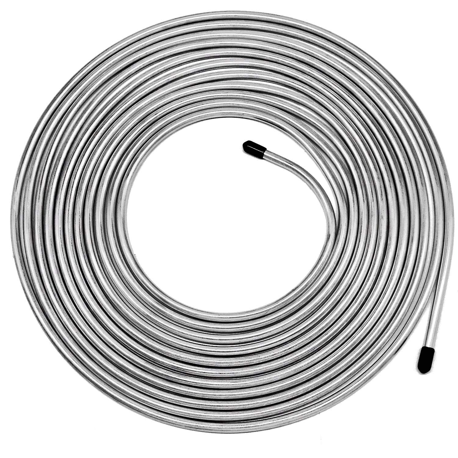 Muhize 3/16 And 1/4 Brake Line Coil - Heavy Duty Zinc-Coated 25 Ft 3/16'' And 1/4'' Steel Tube Roll Sae Standard For Hydraulic F