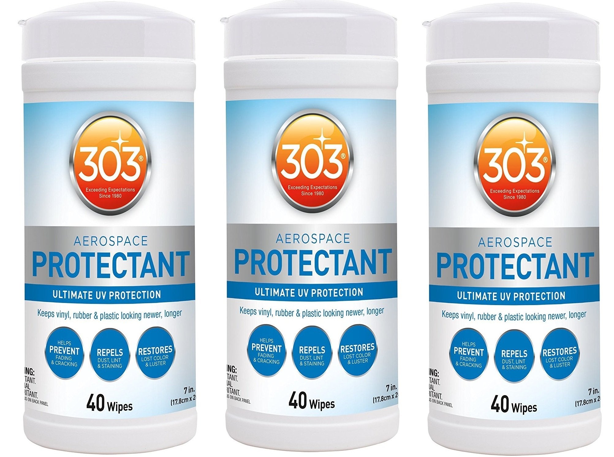 303 (30321) UV Protectant Wipes for Vinyl pMdKwC, Plastic, Rubber, Fiberglass, Leather & More Dust and Dirt Repellant - Non-Toxi