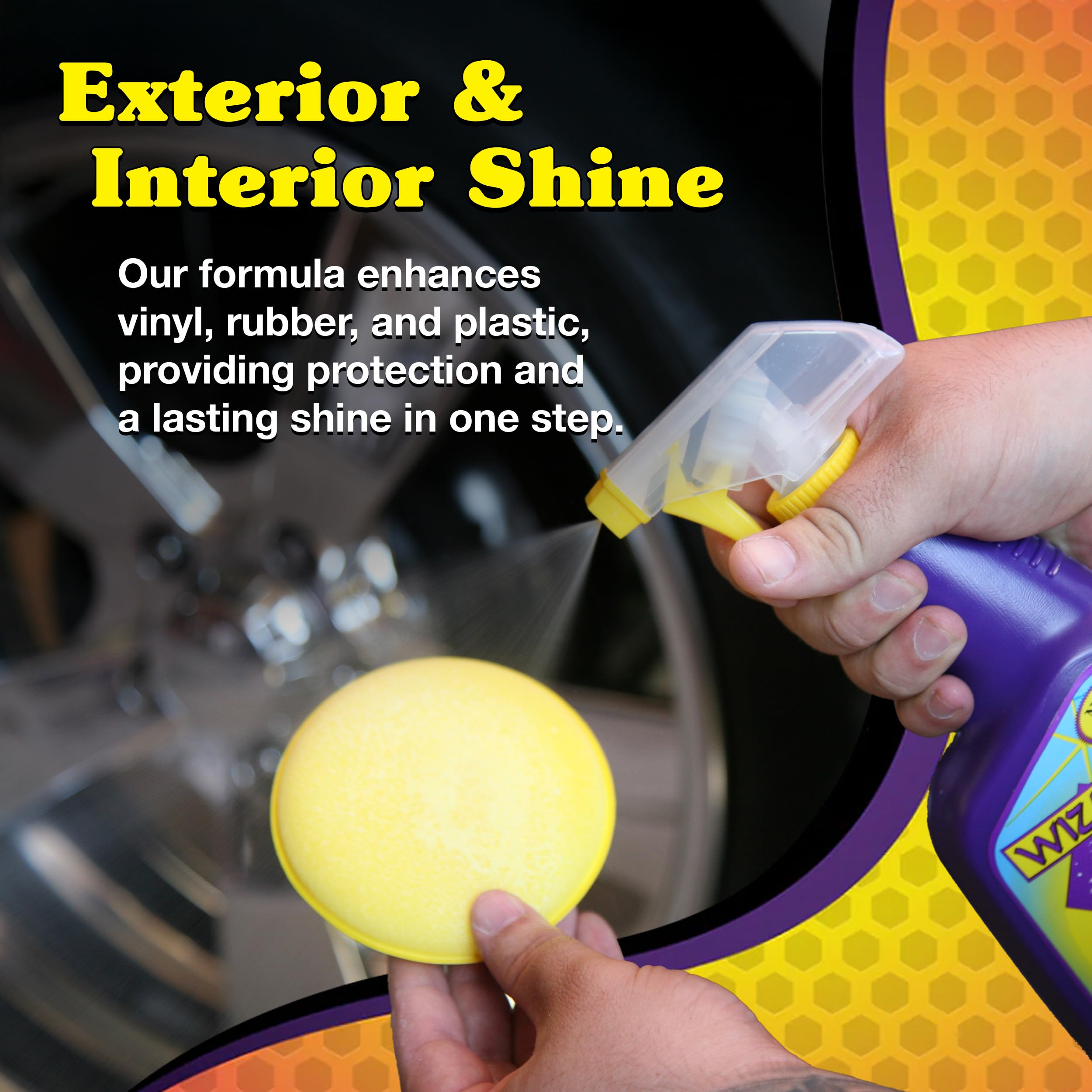 Wizards - Vinyl & Tire Shine Spray, Tire Dressing And Protectant, Professional Detail Spray, No Sling Off, Anti-Static Car Detai