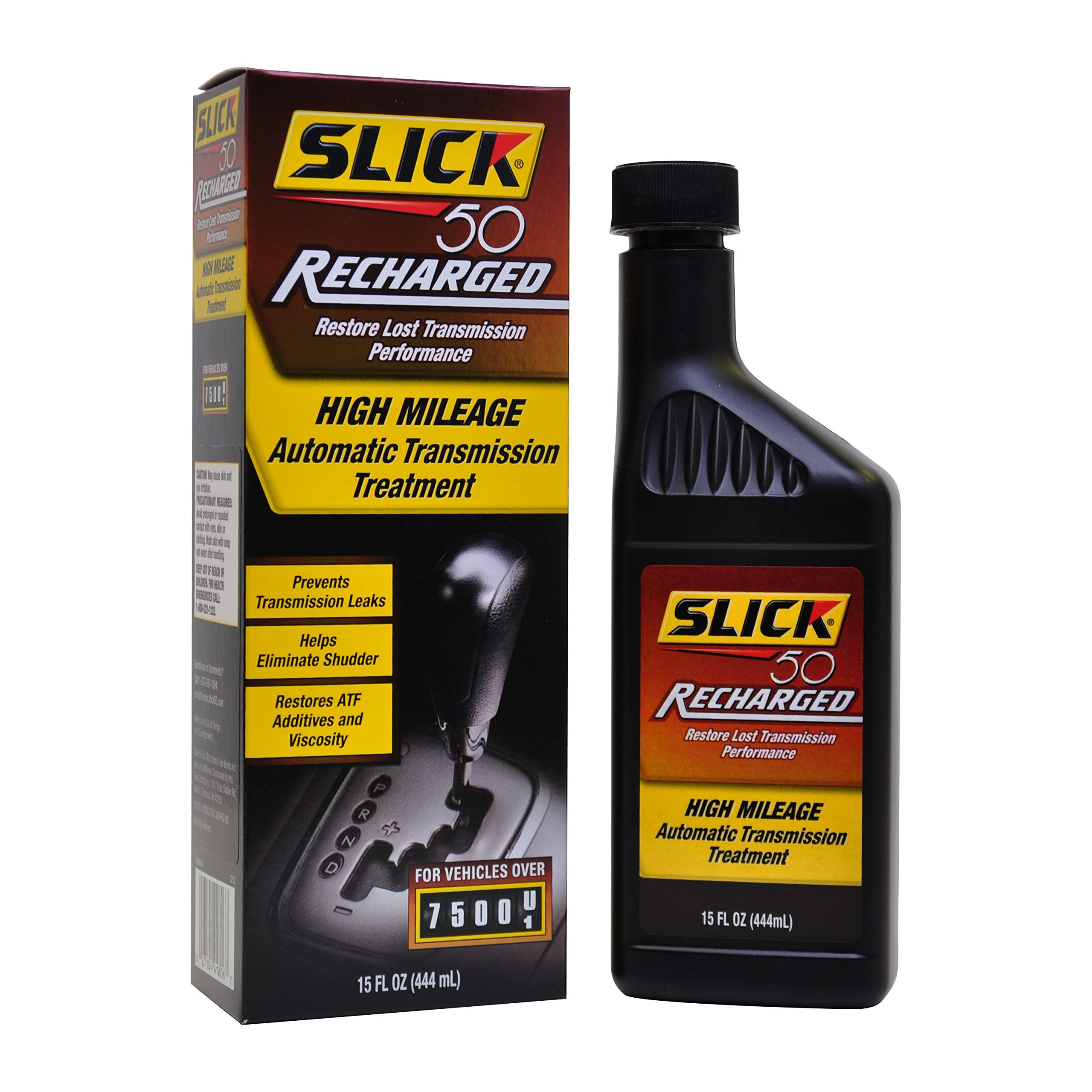 Slick 50 Recharged High Mileage Transmission & Engine Treatment, 15 Fl. oz., Black, Model SL-41806015, Plastic