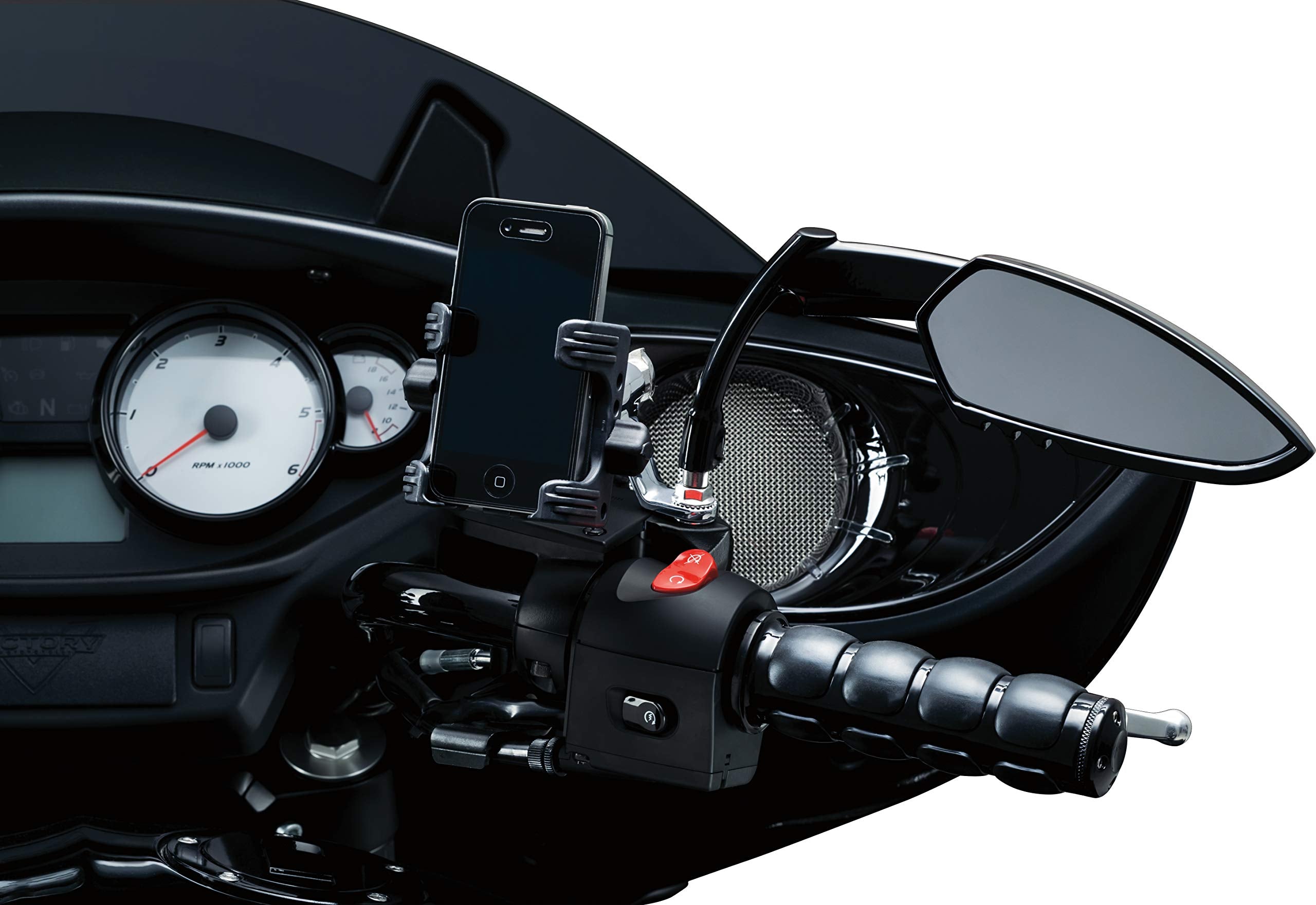 Kuryakyn 6340 Premium ISO Handlebar Grips, 1" Diameter, Gloss Black, Universal Fit for Motorcycles, 1 Pair
