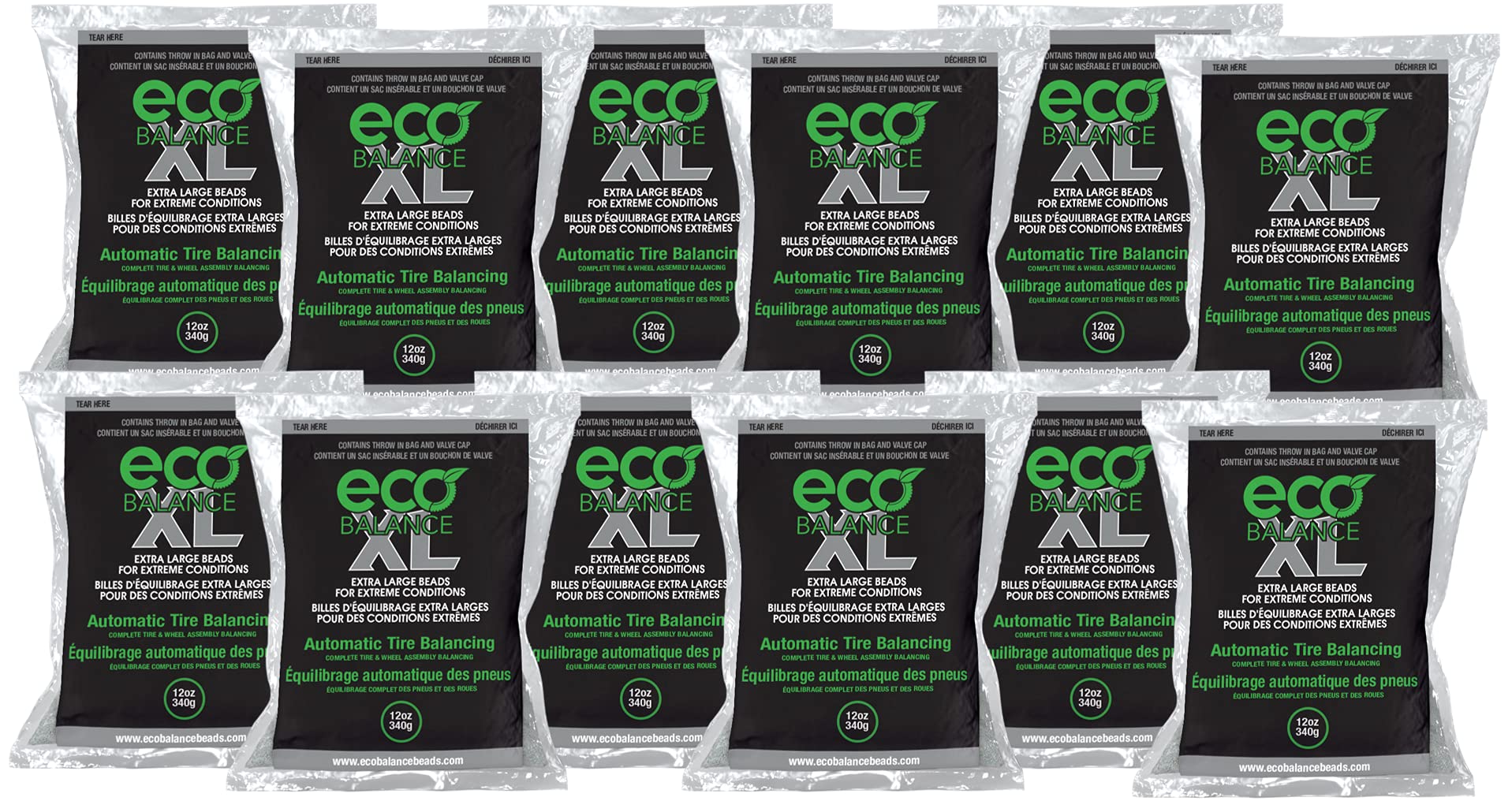 Eco Balance 12-Ecoxl12 Eco Xl Extreme Condition Tire/Wheel Balancing Beads - Off-Road Vehicles, Light Duty Truck Tires, (12) 12O