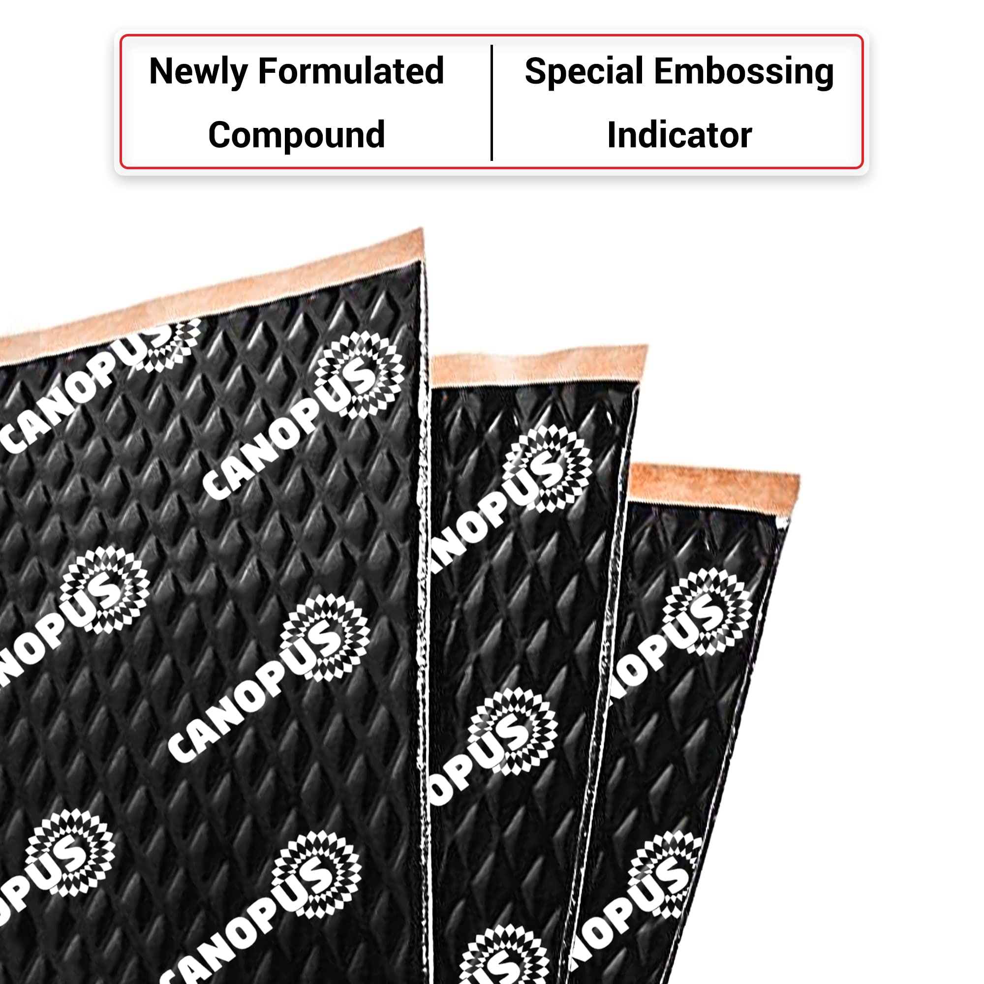 CANOPUS Car Sound Deadening Mat, 80 mil, 10 sqft, Butyl Material, Black, Pack of 10 Sheets for Trunk, Door, Floor, Ceiling