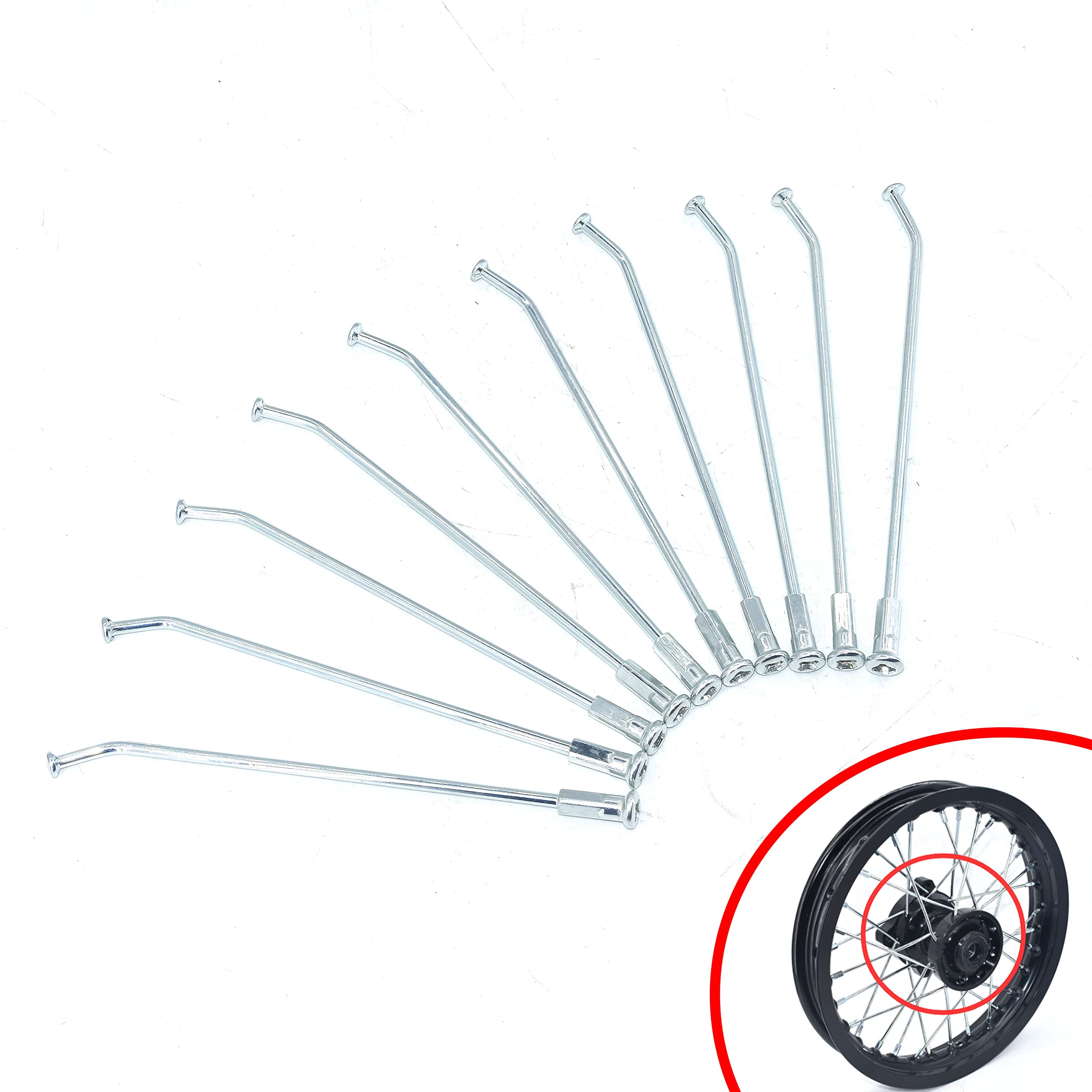 12 inch Spoke Replacement for Dirt Bike Front Or Rear Wheel Rims C Style Rim Hub Only