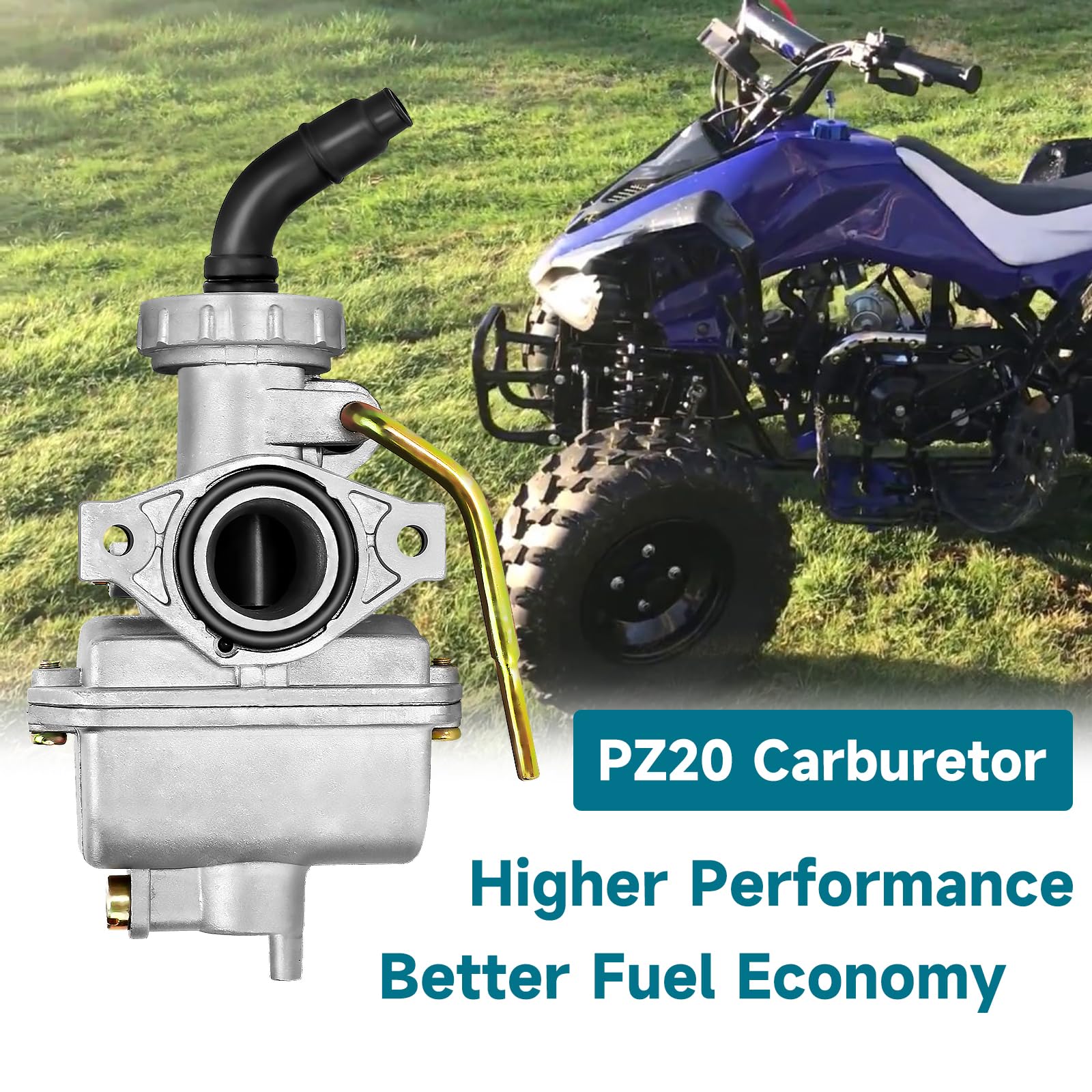 FVRITO PZ20 Carburetor Kit for 50cc-125cc Chinese ATVs & Dirt Bikes - Metal Construction, Fits Tao Tao, Coolster, Kazuma, Baja, Roketa