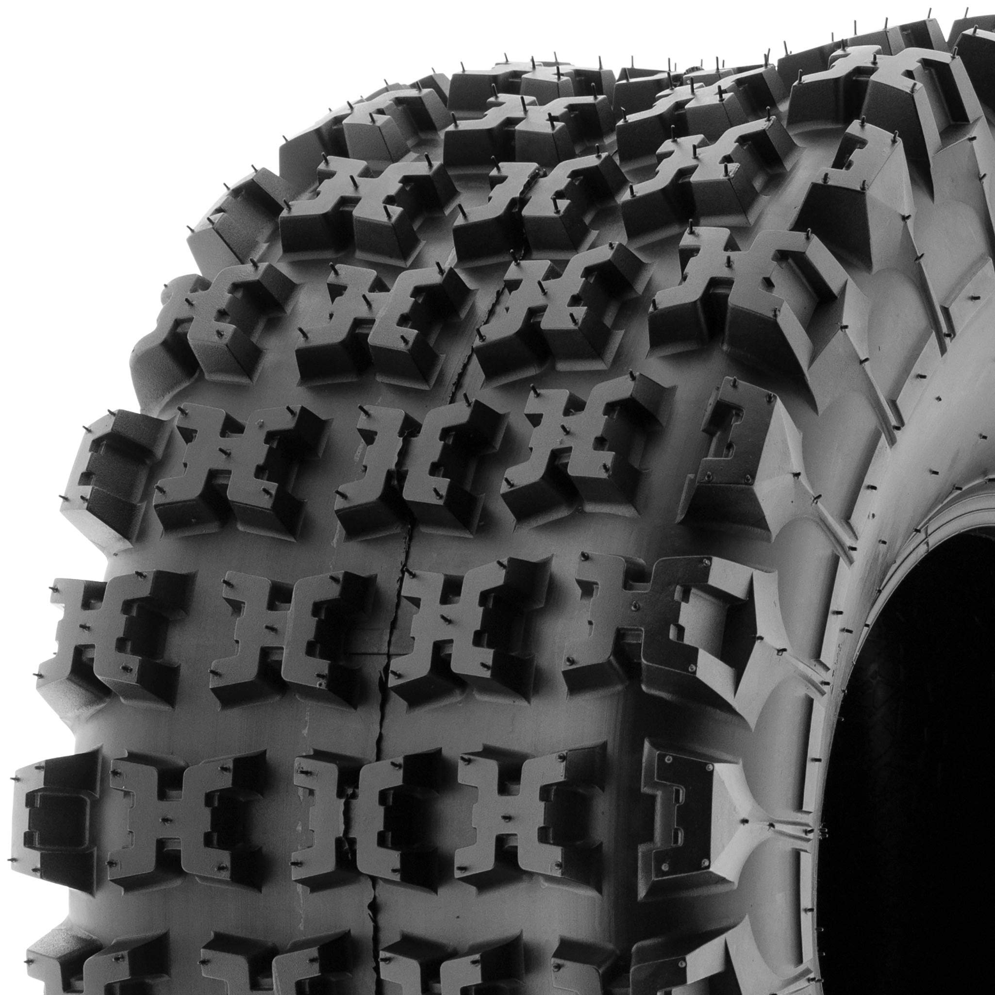 SUNF ATV UTV Sport Tires, 20x11-8, 6 PR Tubeless, Knobby Rubber, Set of 2, Black