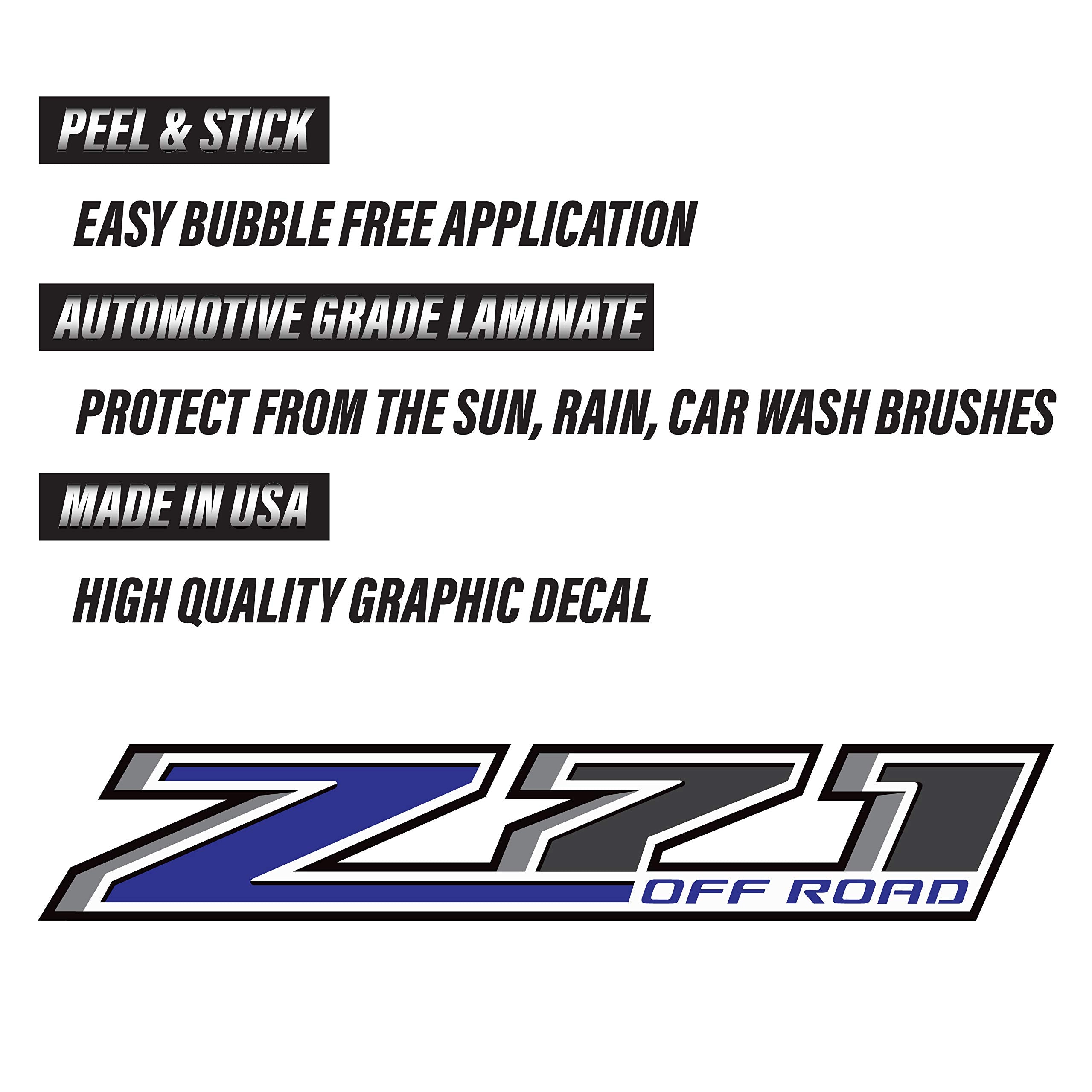TIRESFX Z71 Offroad Truck Decals - 2014-2018 Bedside Stickers, Z71 Offroad Blue