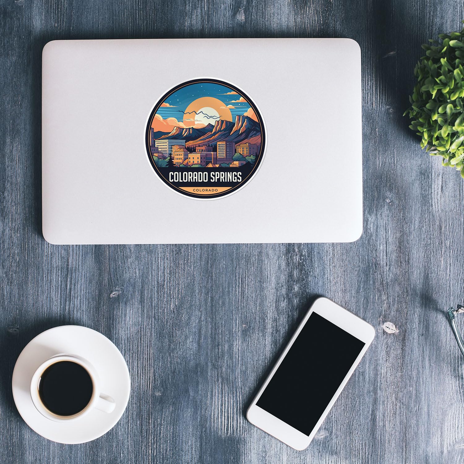 Colorado Springs City Sticker - Waterproof Vinyl Decal for Car Bumper, Laptop, Water Bottle, Wall, and Window, Size - 5'' Longer