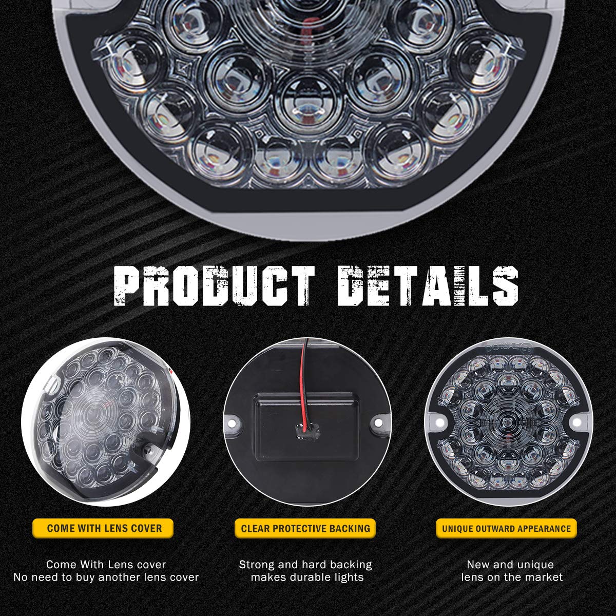 3-1/4 Inch Led Turn Signal Kit 1157 Double Base Dark Red/Bright Red Front Turn Signal + 1156 Single Connector Red Rear Signal Li