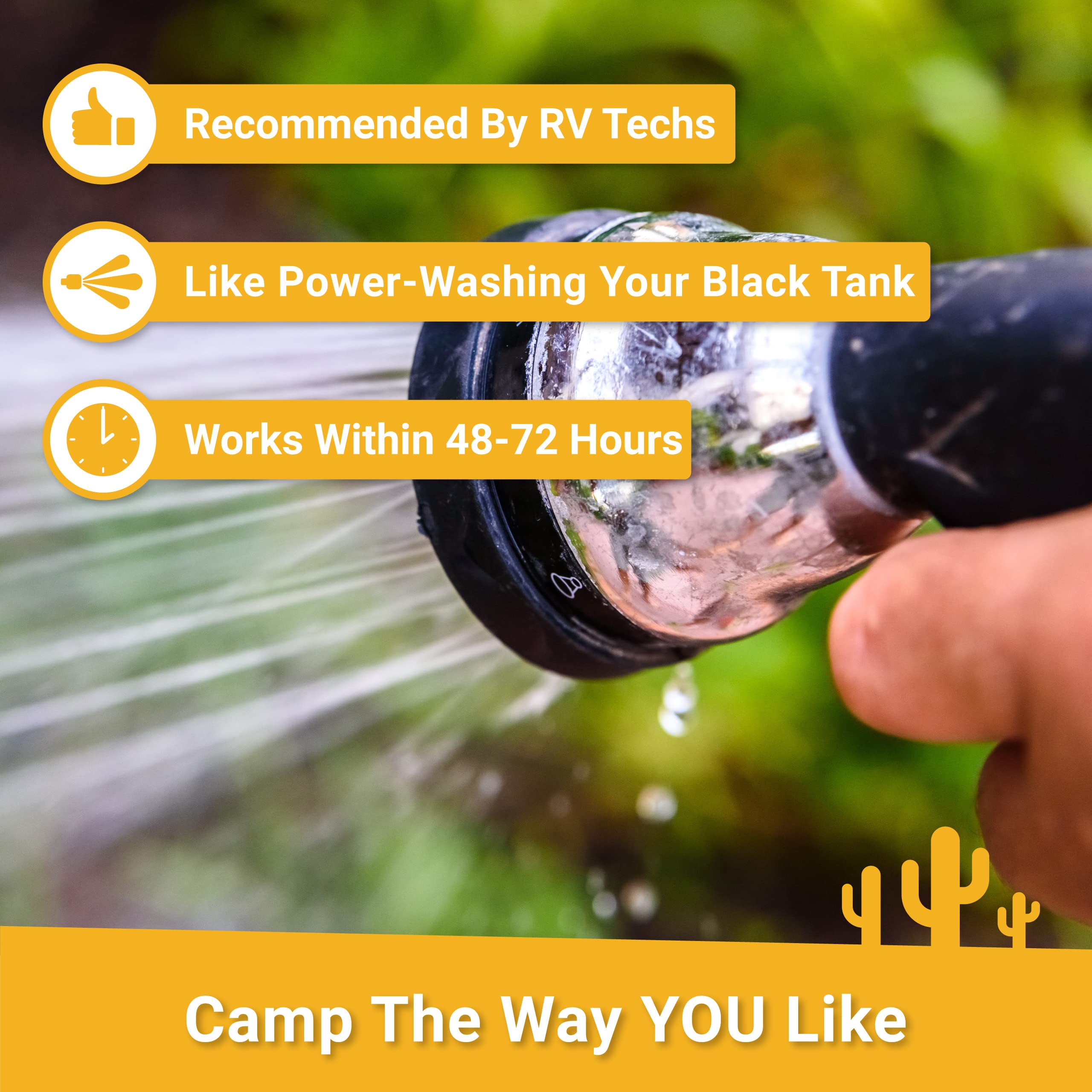 Unique RV Black Tank Cleaner - Enzyme Deep Cleaner, 32 oz., Model 41Q-1-AZ, Eliminates Odor, Digests Waste Build-up