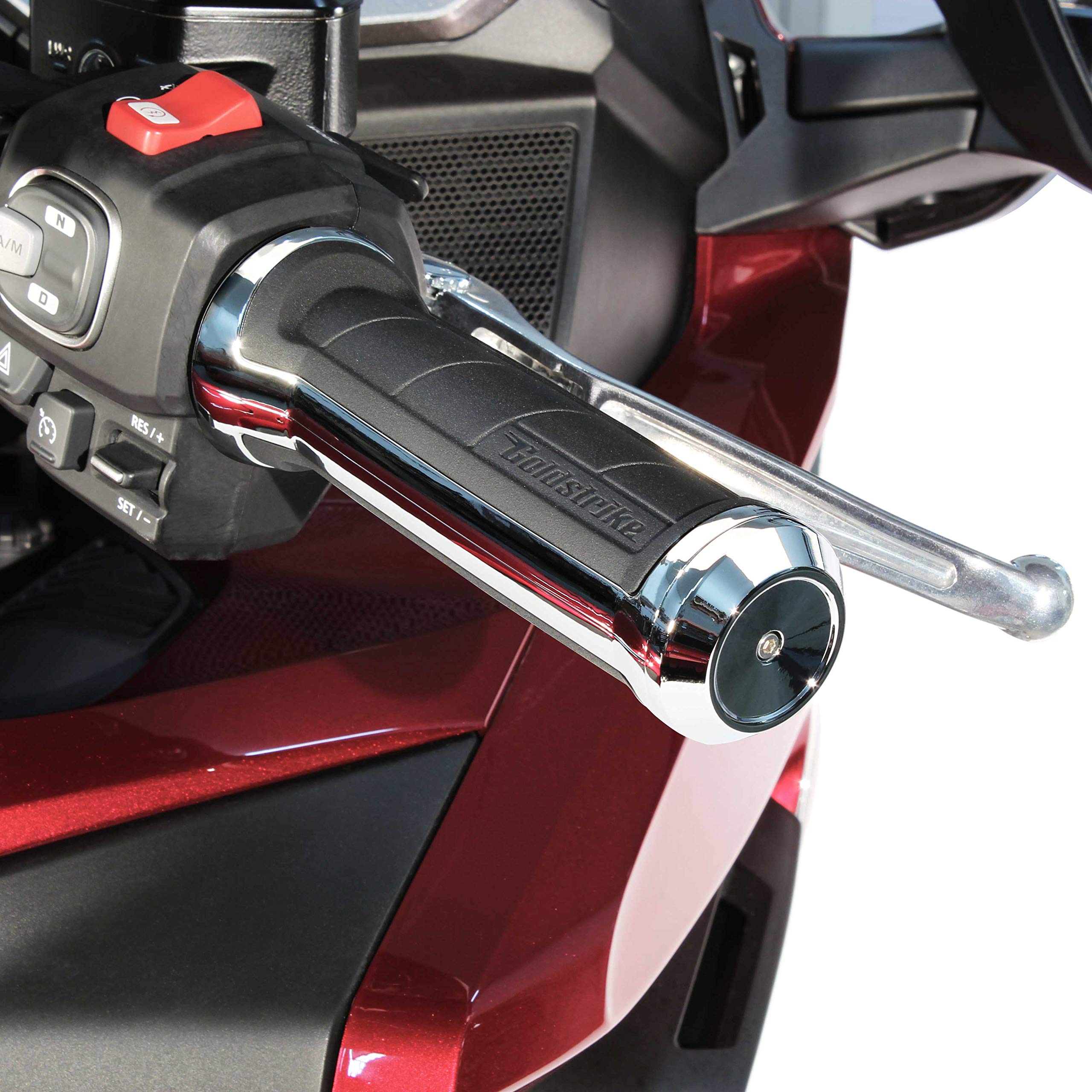 CIRO Goldstrike Grips for Honda Gold Wing - Chrome Rubber, Model 57001, Gold Color