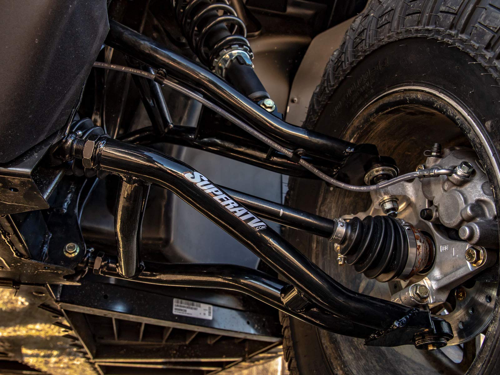 SuperATV Arched A Arms for Can-Am Defender HD 5/8/10 - 2" Forward Offset, Metal, Black, Fits up to 32" Tires