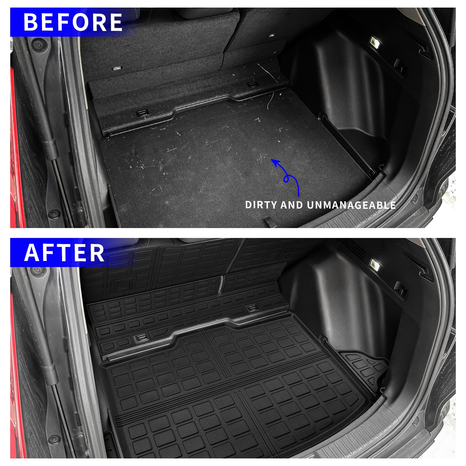 Rongtaod Cargo Mat for 2023-2026 Honda CRV, TPE All Weather Trunk & Backrest Mats, Fit Lower Deck, Durable Protection
