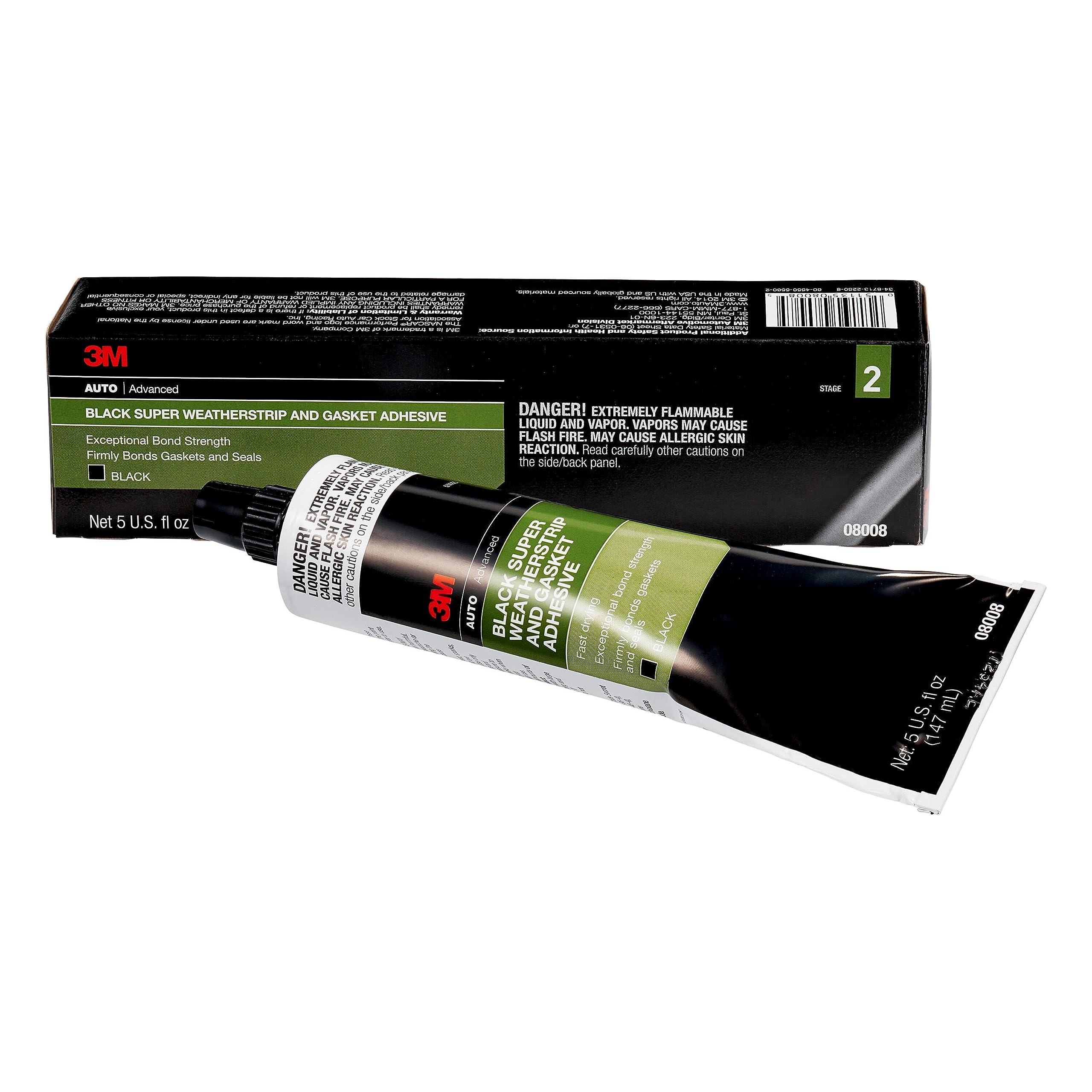 3M Super Weatherstrip And Gasket Adhesive, 5 Fl Oz., Forms Flexible, Waterproof Bond That Resists Vibration, Resists Oils, Solve