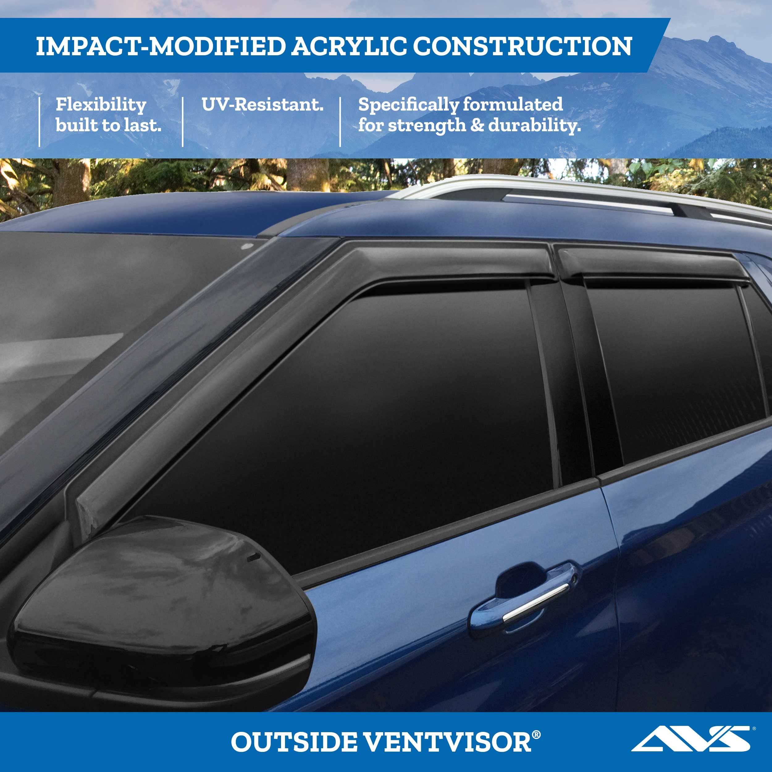Auto Ventshade [Avs] Outside Mount Ventvisor / Window Deflectors | Fits 2005 - 2015 Toyota Tacoma Standard Cab, 2 Pcs. | Smoke - 92153