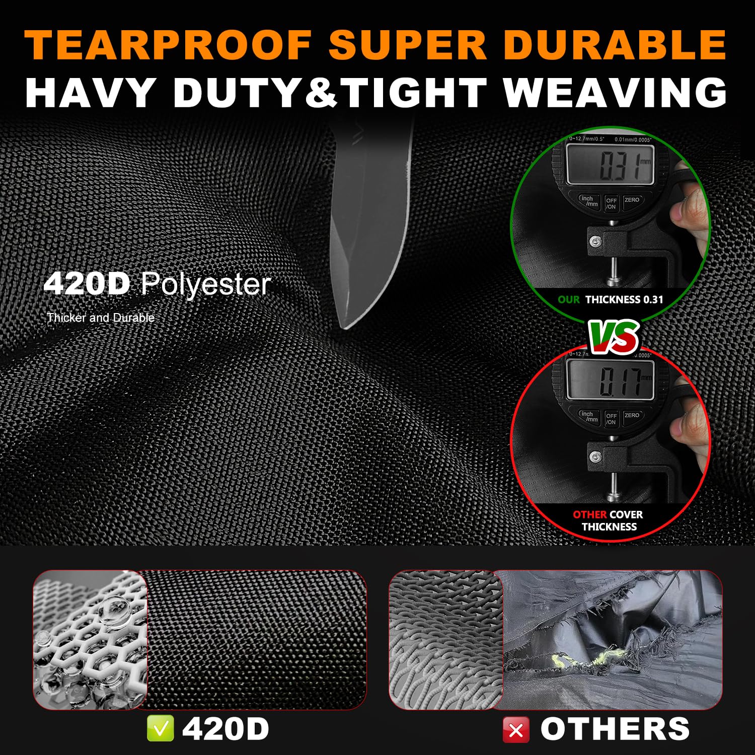 ClawsCover ATV Quad Cover 88 Inch XXL Waterproof Heavy Duty Oxford Cloth Black