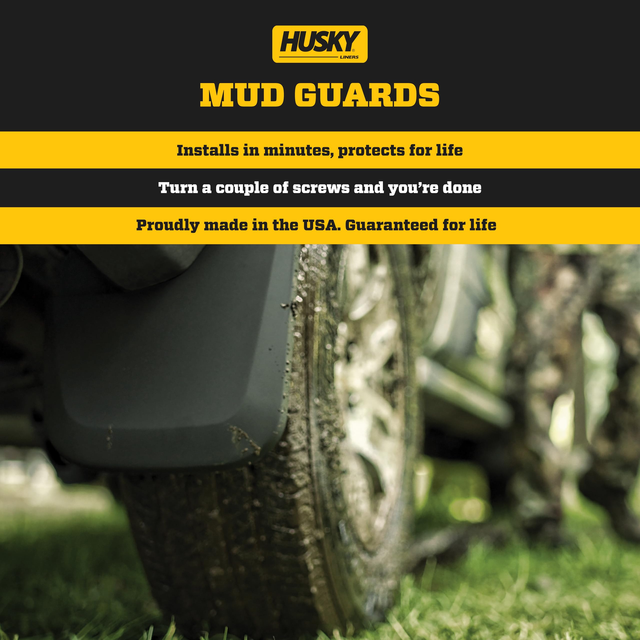 Husky Liners - Front Mud Guards | 2007 - 2018 Jeep Wrangler W/ Standard Bumper, Front Set - Black, 2 Pc | 56141
