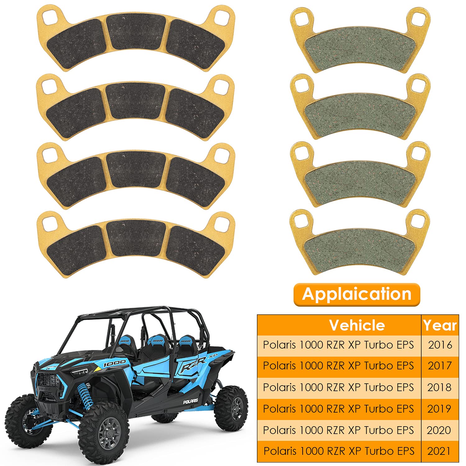 Brake Pads Heavy Duty For Polaris 1000 Rzr Xp Turbo Eps 4 Pro Xp, For Polaris Rzr Rs1 Xp Xp4 Turbo 2016-2021