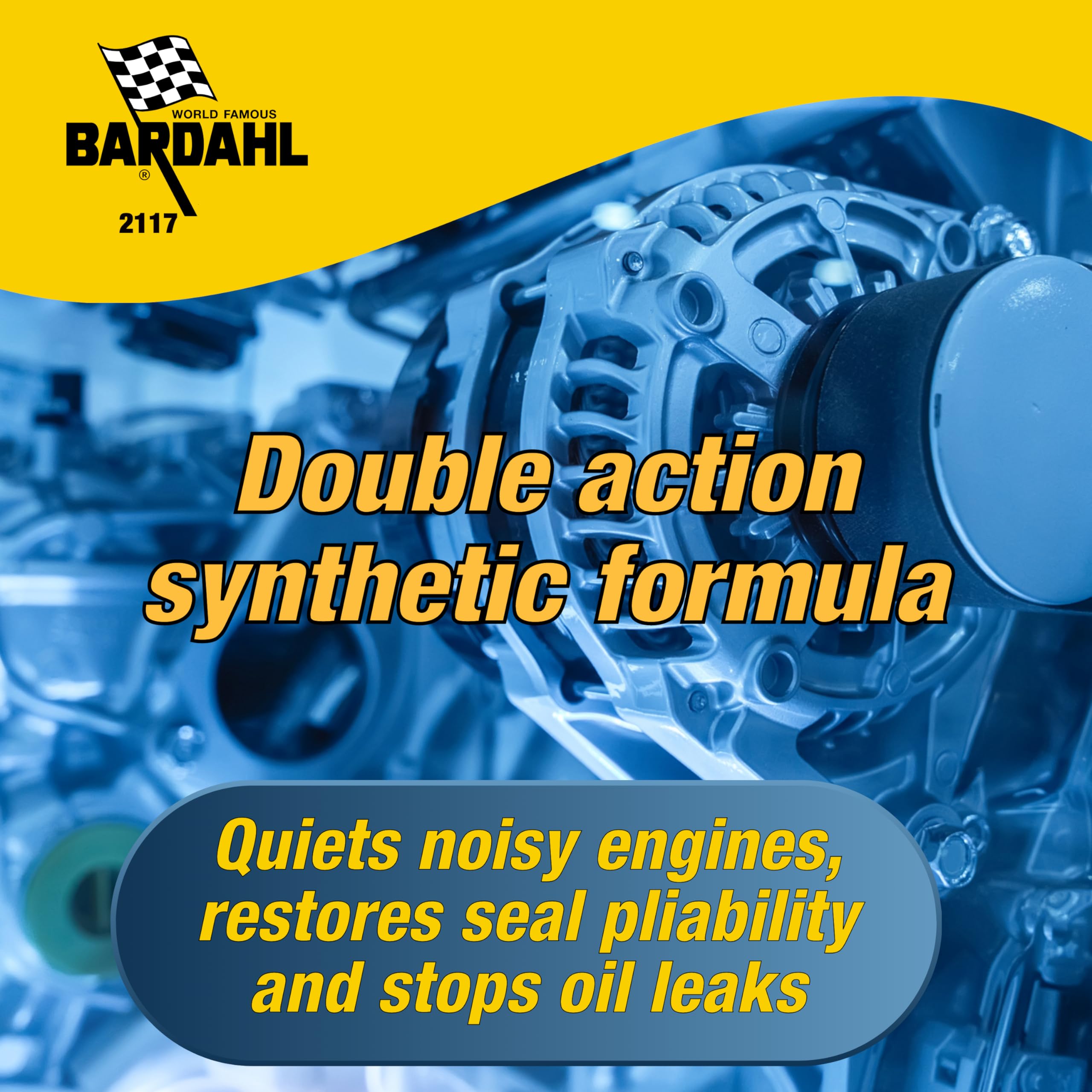 Bardahl 2117 NoSmoke + StopLeak Motor Oil Additive - 16 fl oz, Synthetic Formula, Engine Oil Leak Sealer, Reduces Smoke & Noise