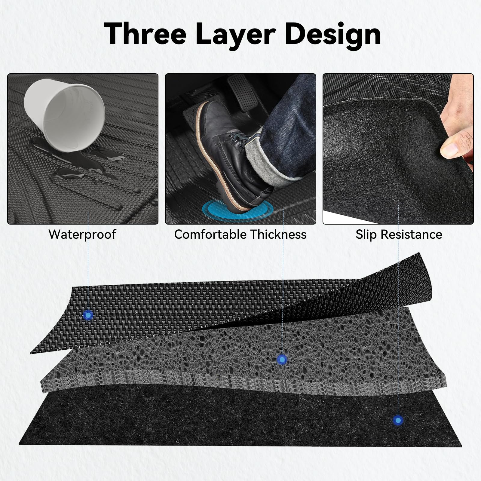 Aomsazto Floor Mats For 2019-2025 Chevy Blazer (Gas Only), Automotive Floor Mats Compatible With Chevrolet 2025 Blazer, 1St & 2N