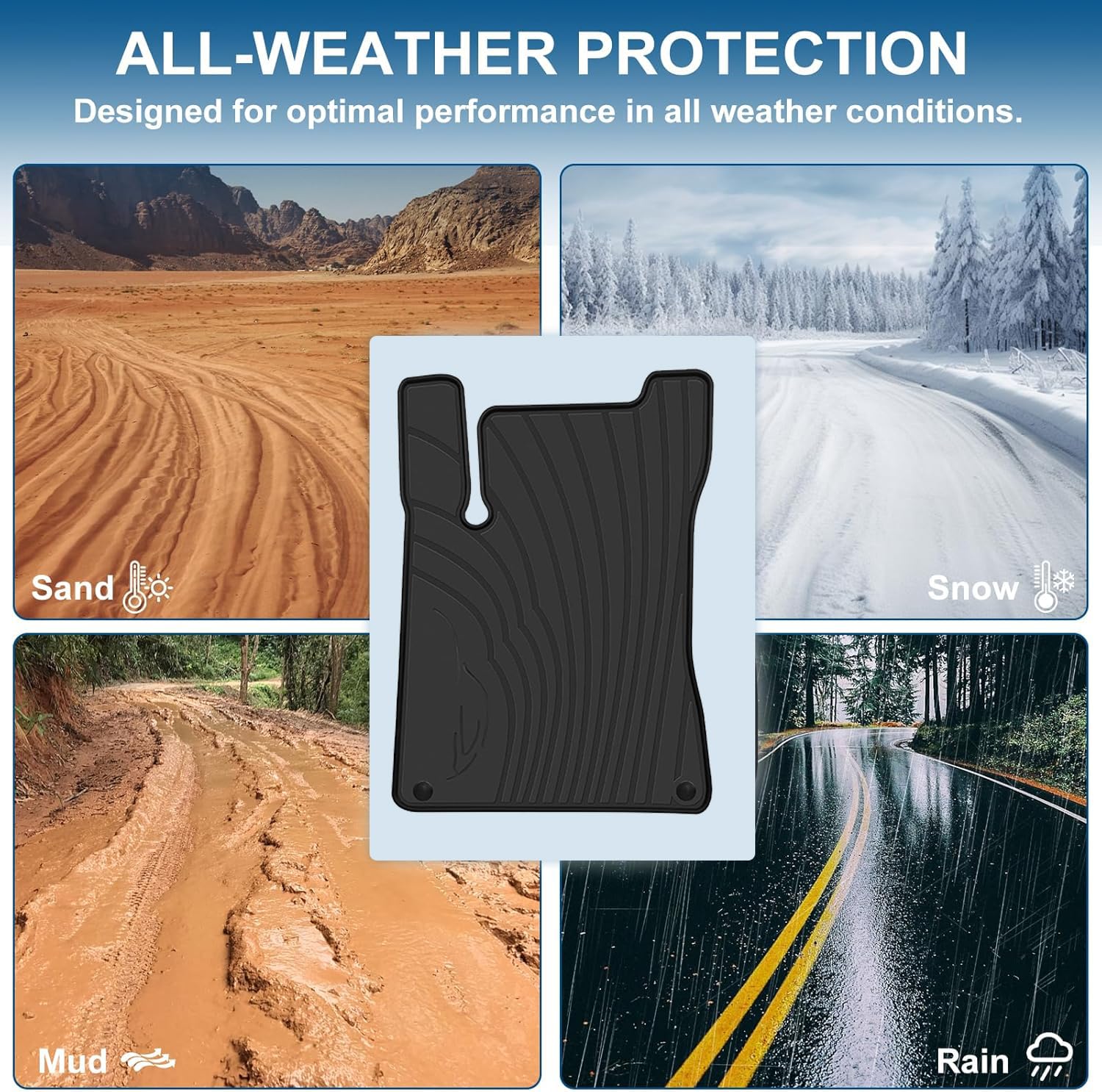 San Auto Car Floor Mats Liners Custom Fit For Mercedes Benz Cla 2020-2025/Gla 2021-2025, A/B Class 2020-2023 Full Black Rubber Set All Weather Protection Heavy Duty Odorless