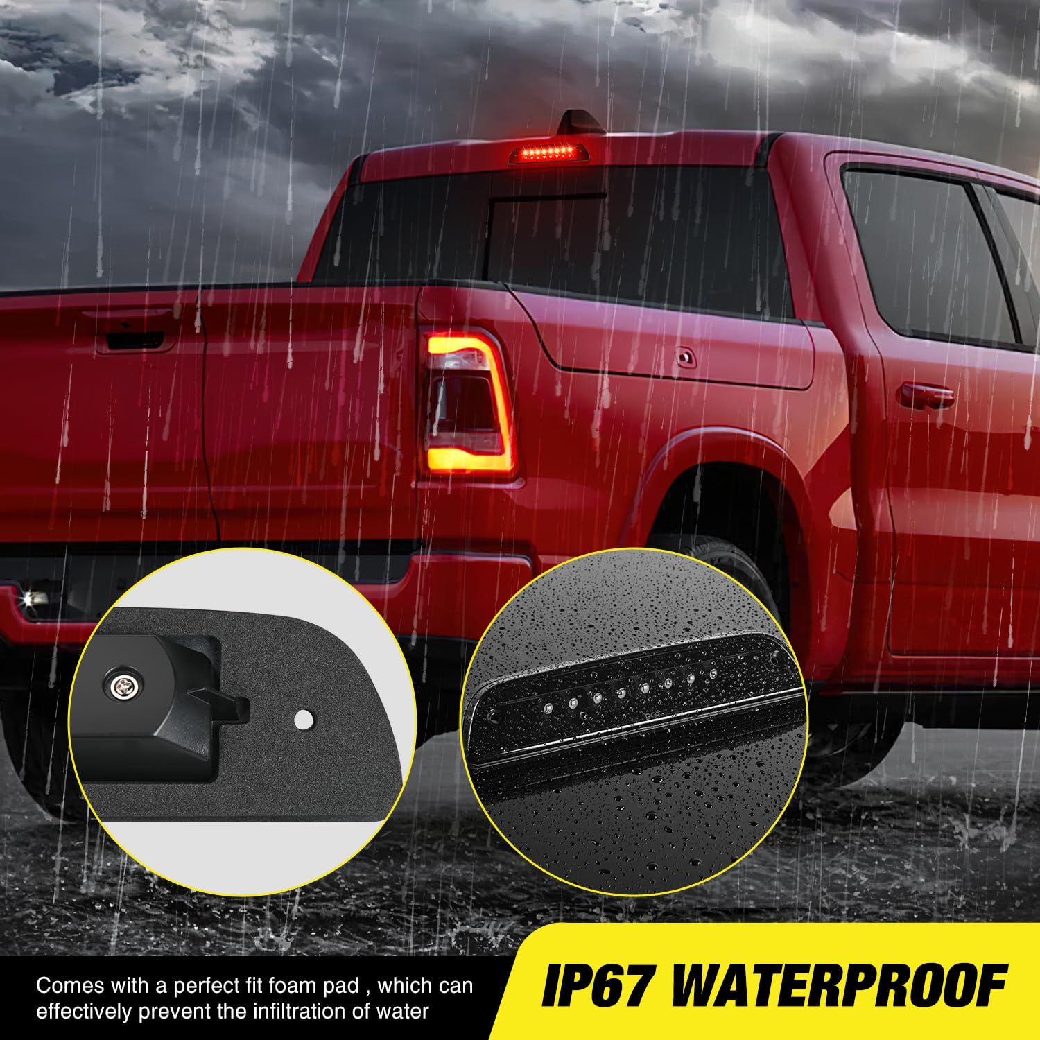 Nilight Third Brake Light High Mount 3Rd Stop Led Lighting Compatible With Toyota Tacoma 1995-2016 Pickup Rear Cab Center Tail L