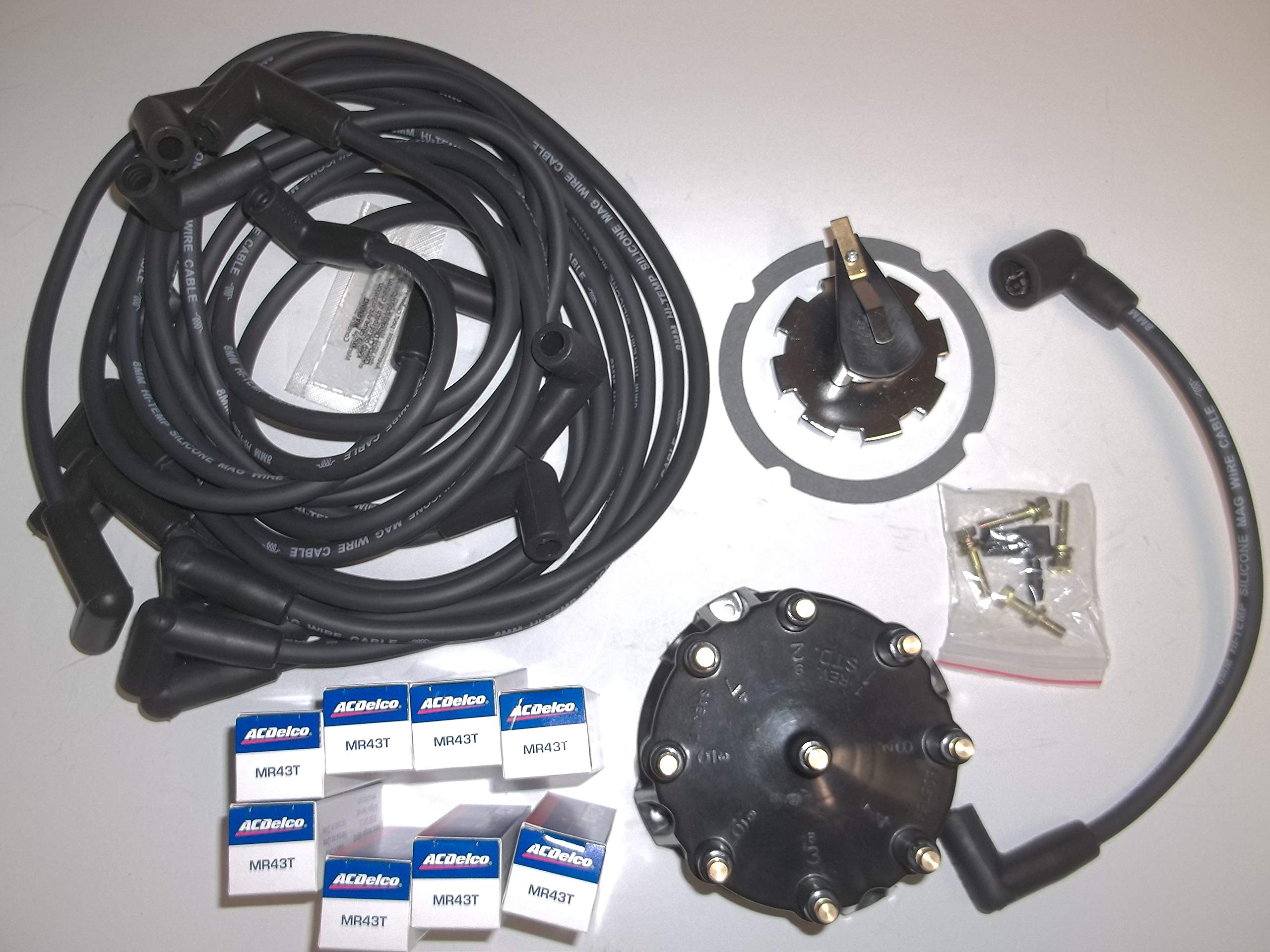 RPS Tune up kit for Mercruiser 5.0, 5.7, 7.4, 8.2 V8 Engines with Thunderbolt Ignition. Includes Spark Plug Wires, Distributor C