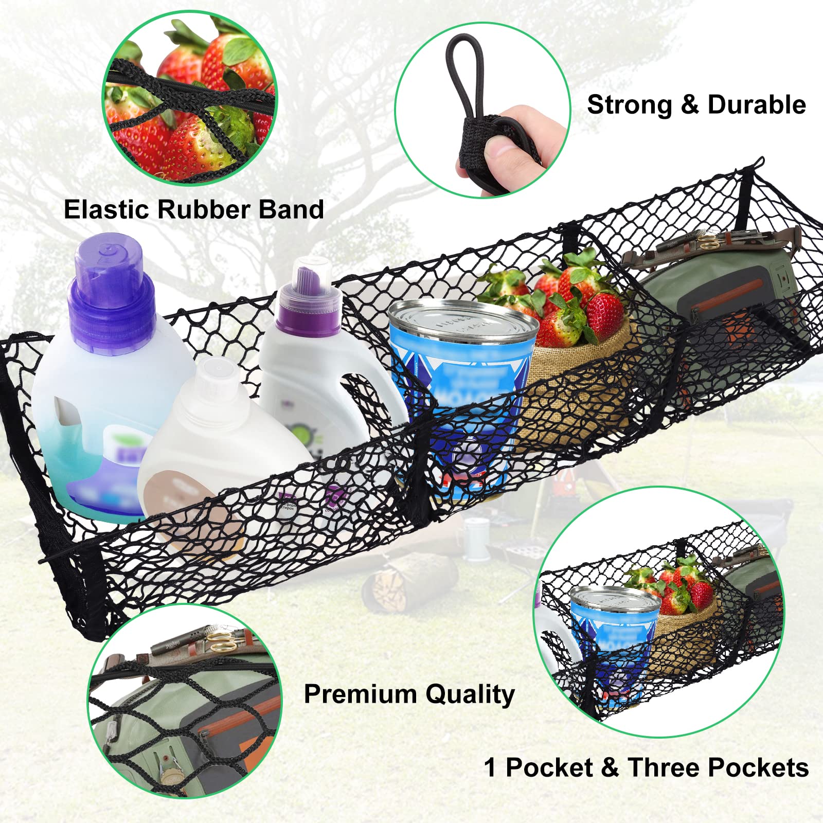 Upgrade Cargo Net Trunk Bed Organizer For Ford/Dodge/Gmc/Chevy Silverado/Toyota/Nissan/Honda/Lincoln And Pickup Truck, 59'' Long