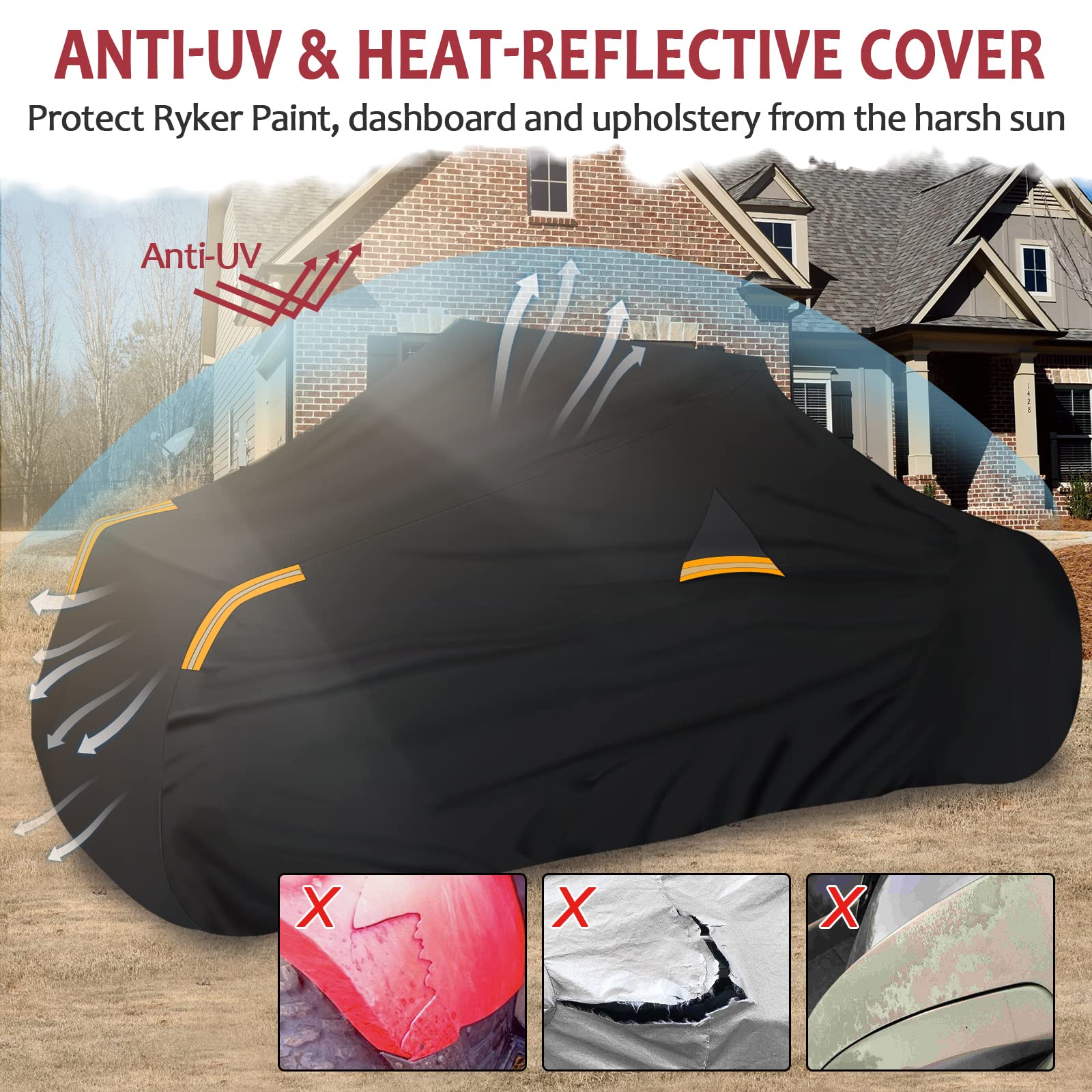 Starknightmt Ryker Cover, Full Cover Compatible With Can-Am Ryker 900 600 Sport Rally Edition All-Weather Ryker Bike Cover For I