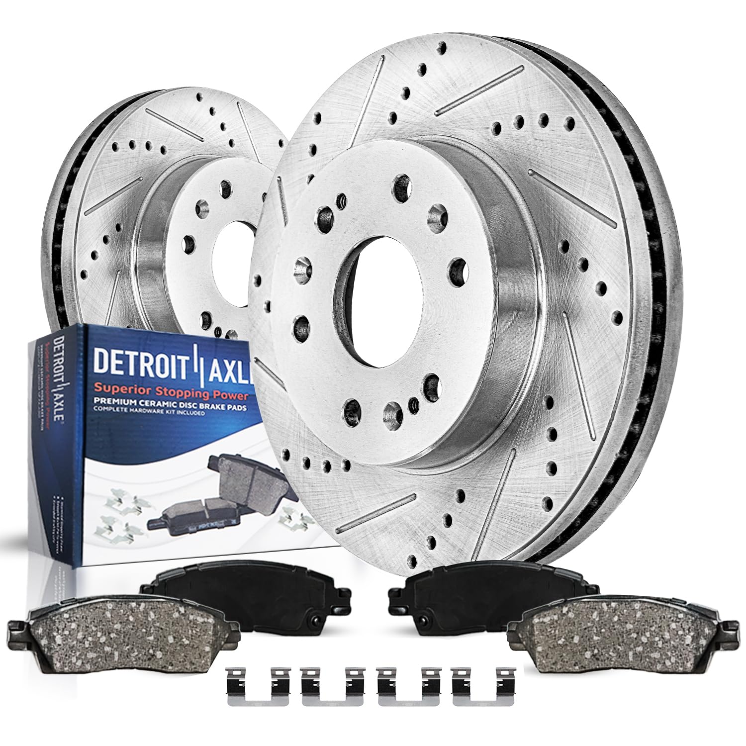 Detroit Axle - Front Brake Kit for Chevrolet GMC Silverado Sierra Yukon XL Suburban Express Savana 1500 Tahoe Avalanche Escalade